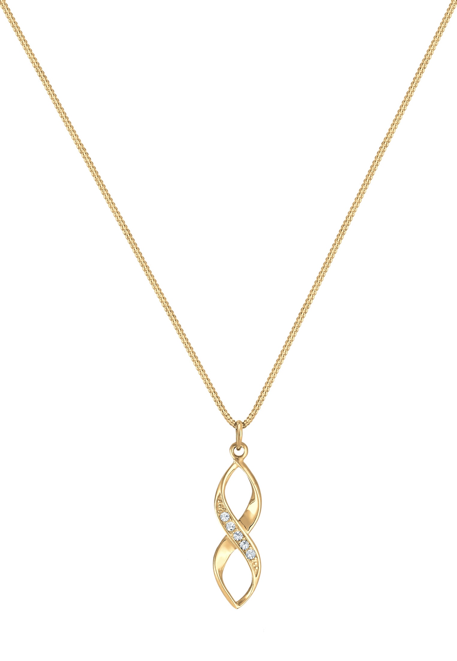 Elli Silberkette »Halskette Infinity Kristalle Verziert 925 Silber«