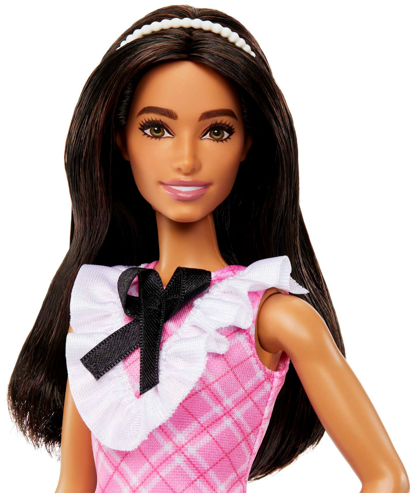 Barbie Anziehpuppe »Fashionistas mit schwarzem Haar und Karokleid«