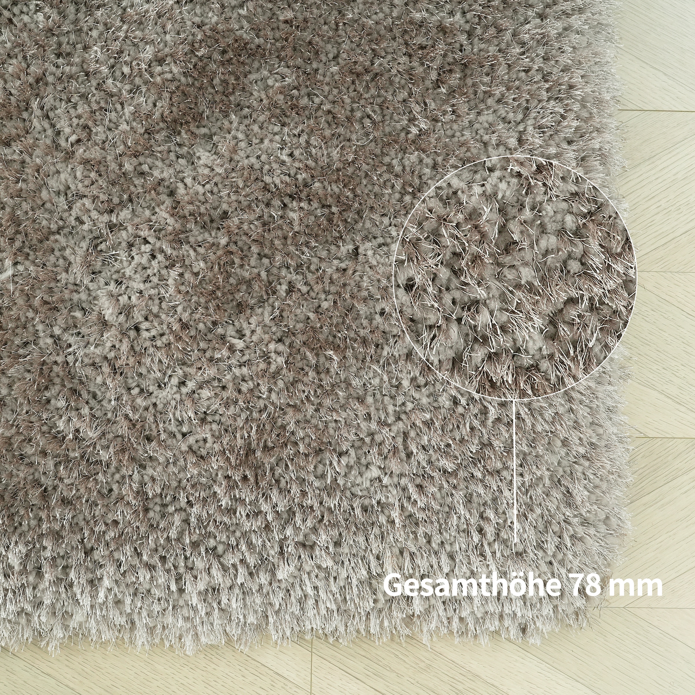 OTTO home Hochflor-Teppich »Micro exclusiv Teppich, sehr hoher Flor, weich durch Mikrofaser« rechteckig 78 mm Höhe sehr weich, flauschig, uni, Wohnzimmer, Schlafzimmer