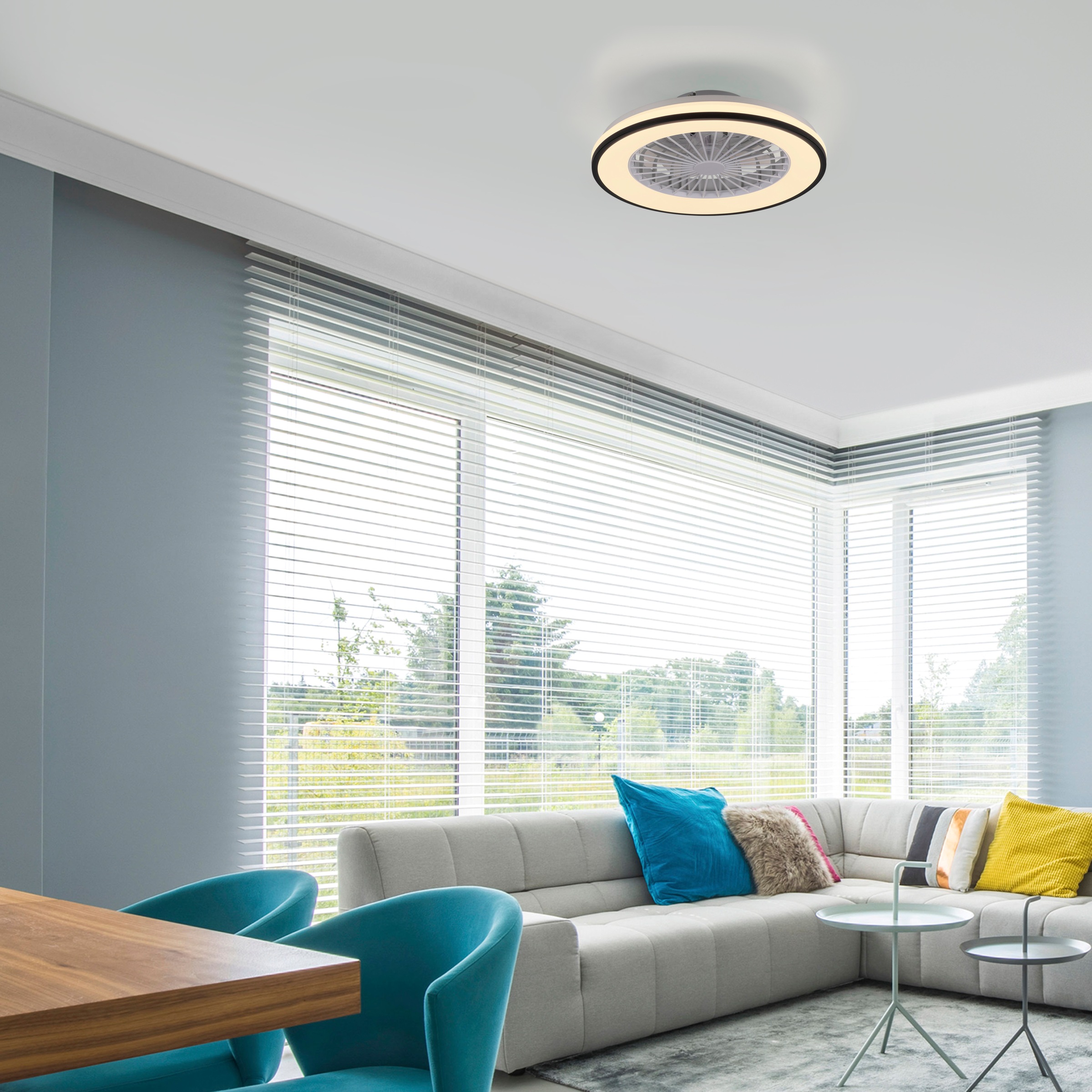 JUST LIGHT LED Deckenleuchte »LENO« LED-Board 1 Stk. RGB Ventilatorfunktion, CCT-RGB, Memoryfunktion, getrennt schaltbar