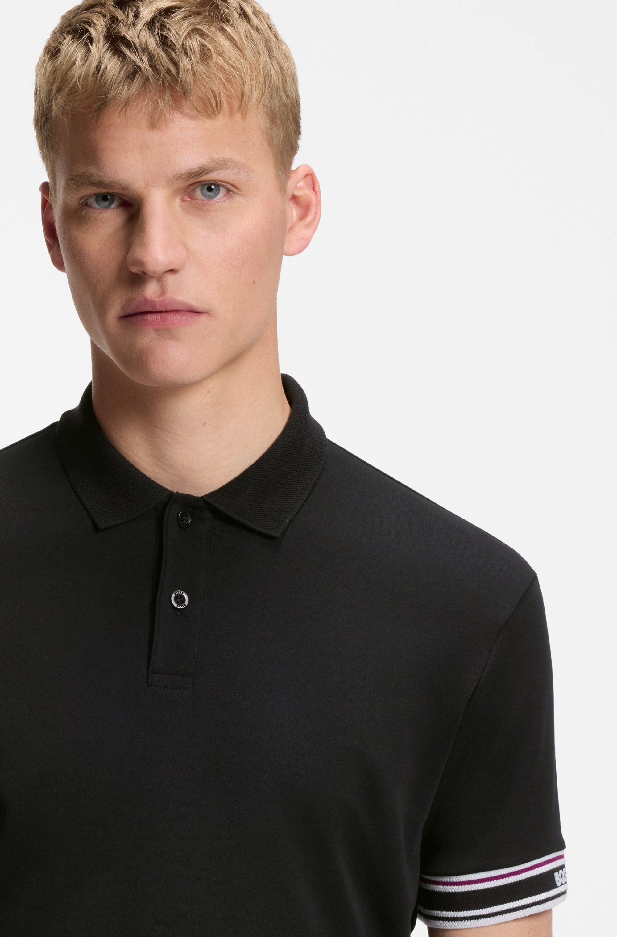 BOSS GREEN Poloshirt »Polo Zone« mit Piqué-Streifen und einem Logo am Ärmel