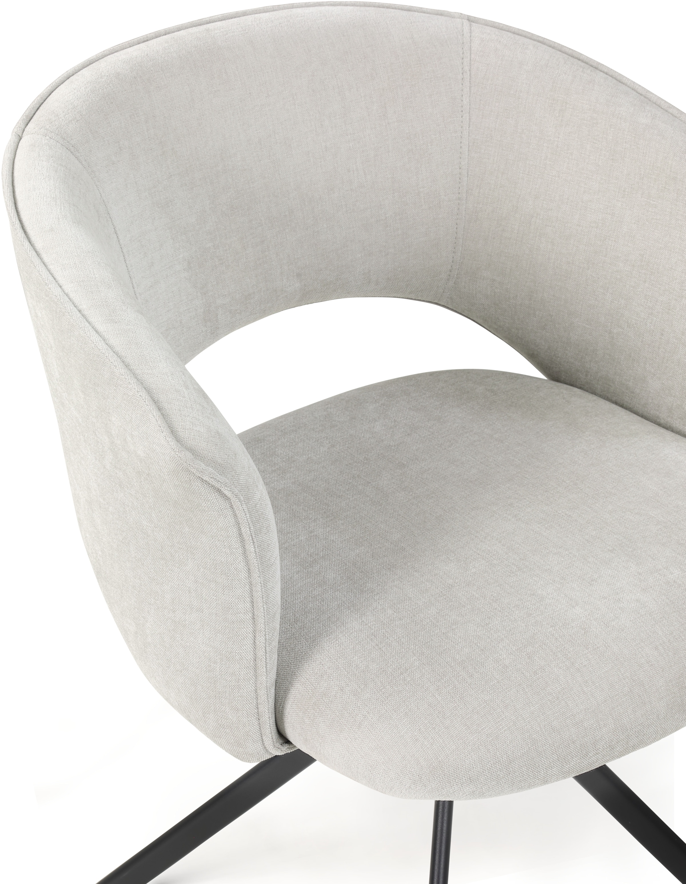 TOM TAILOR HOME Armlehnstuhl »CURVY ARMCHAIR«, (Set), 2 St., Chenille, mit Armlehnen, drehbar, Rückholfunktion, Rückenausschnitt