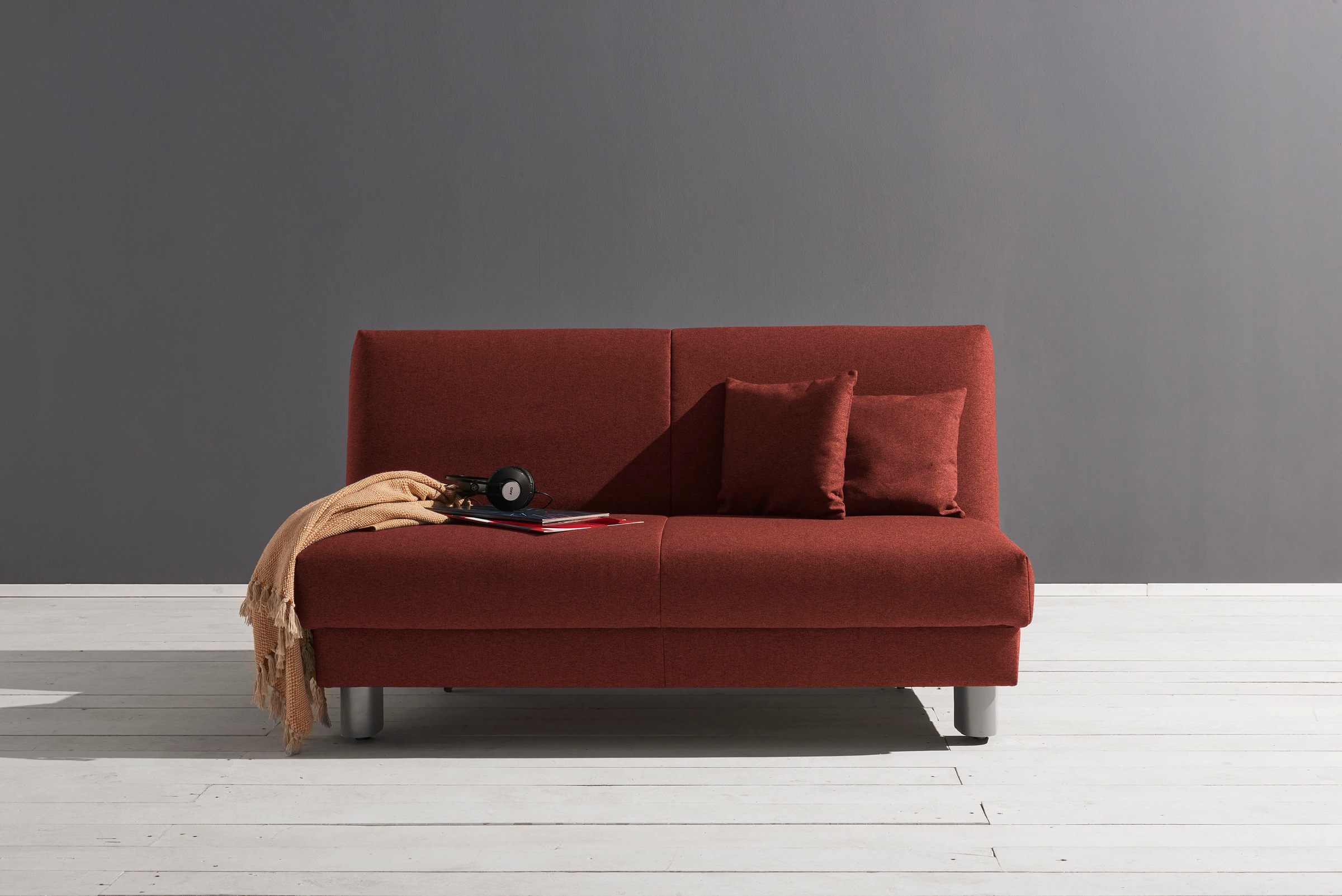 ell + ell Schlafsofa »Enny«, Breite 180 cm, Liegehöhe 40 cm, Füße alufarben