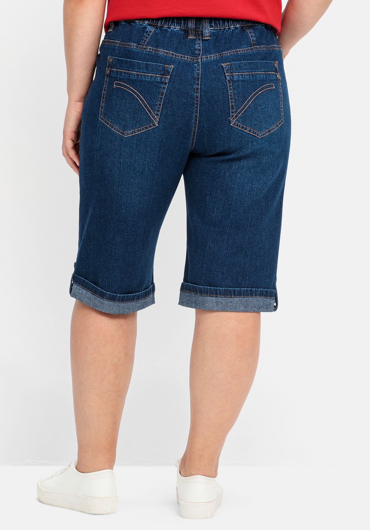 Sheego Jeansbermudas »Jeans-Bermudas mit fixierbarem Aufschlag«