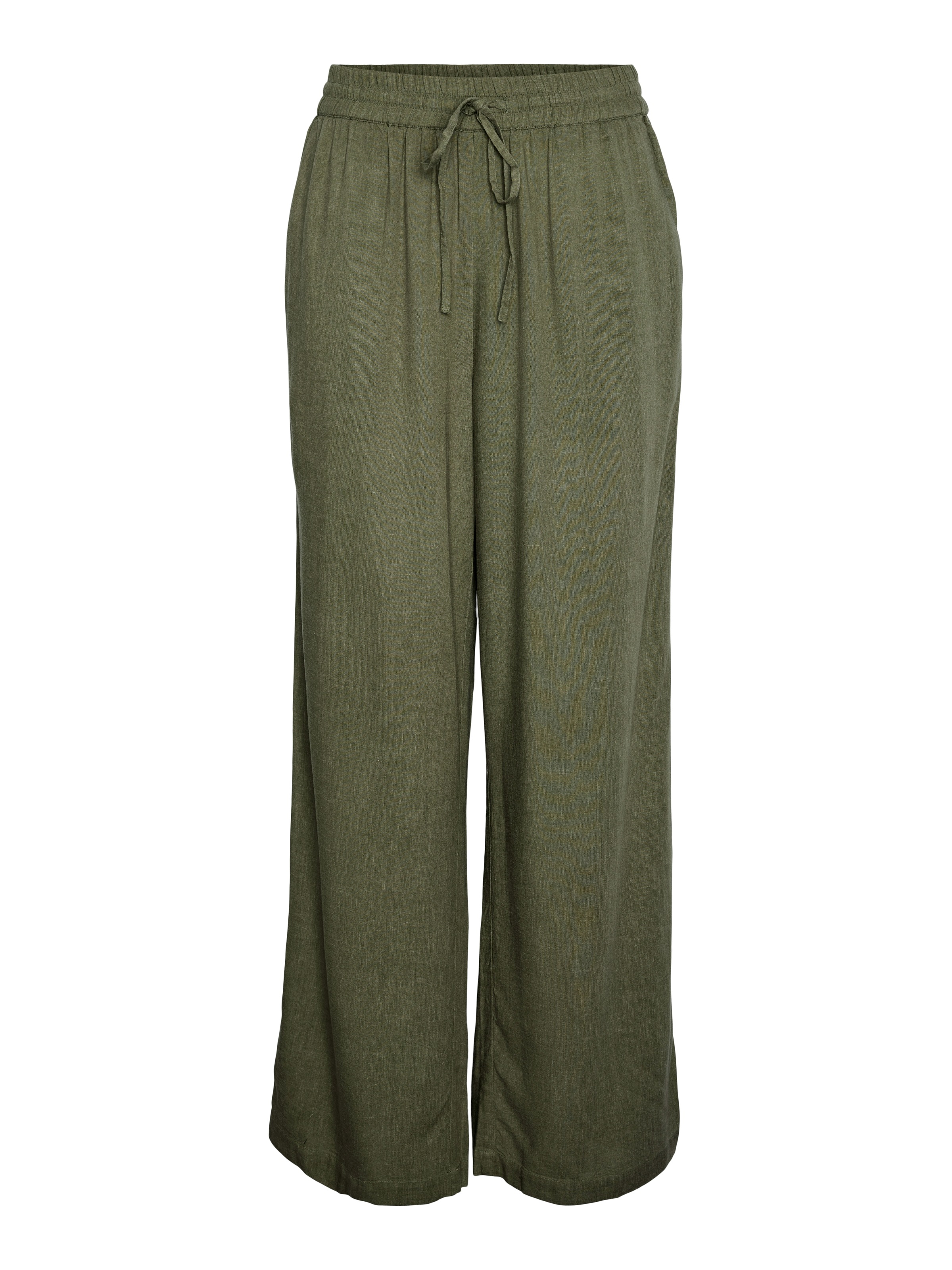 pieces Schlupfhose »PCPIA HW WIDE PANTS WVN NOOS«, mit Leinen
