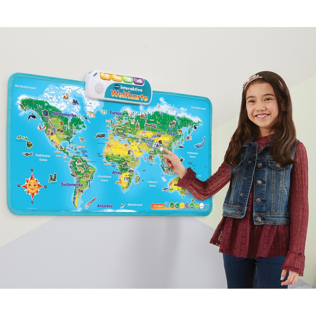 Vtech® Lernspielzeug »School & Go, Interaktive Weltkarte«, für Boden und Wand