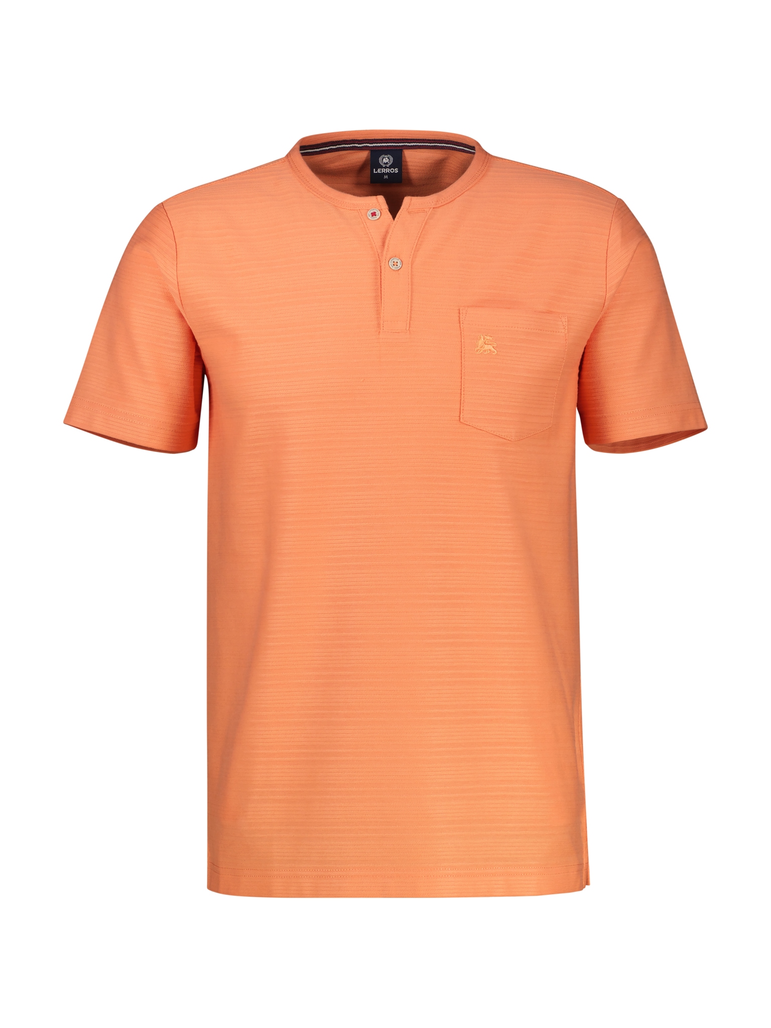 LERROS Kurzarmshirt, mit Serafino-Kragen und Knopfleiste