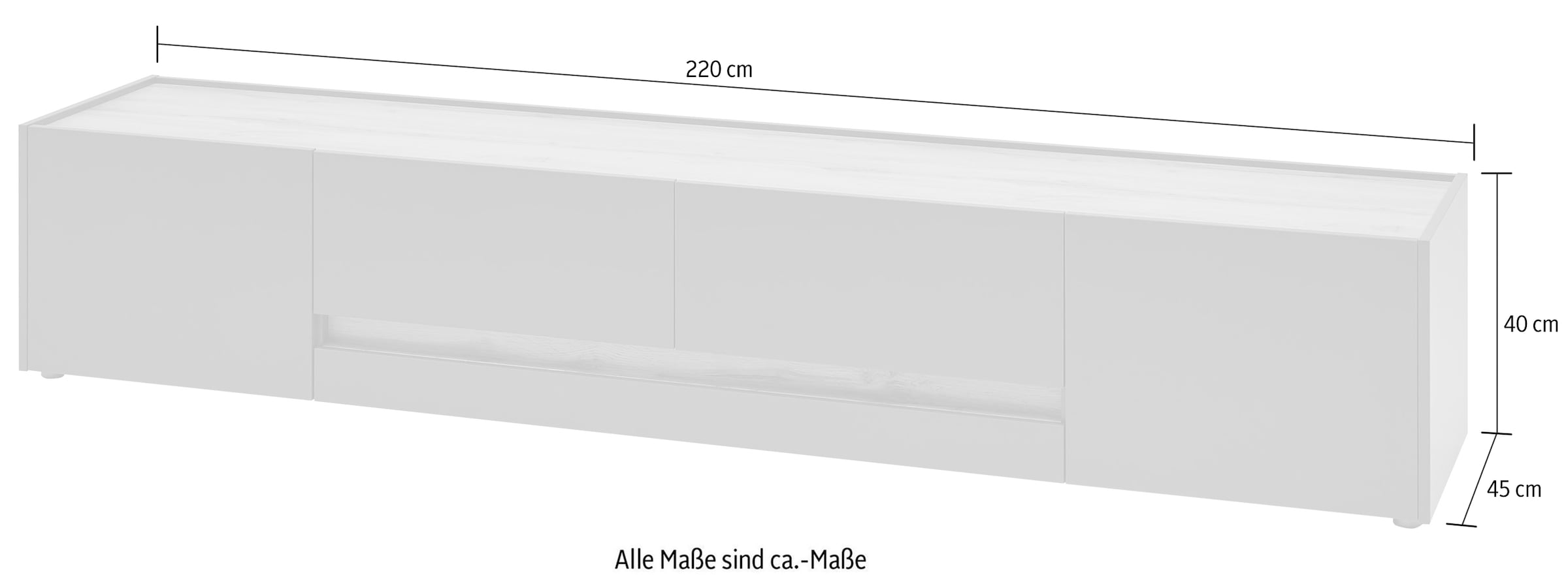 INOSIGN Lowboard »City/Giron«, Breite ca. 220 cm