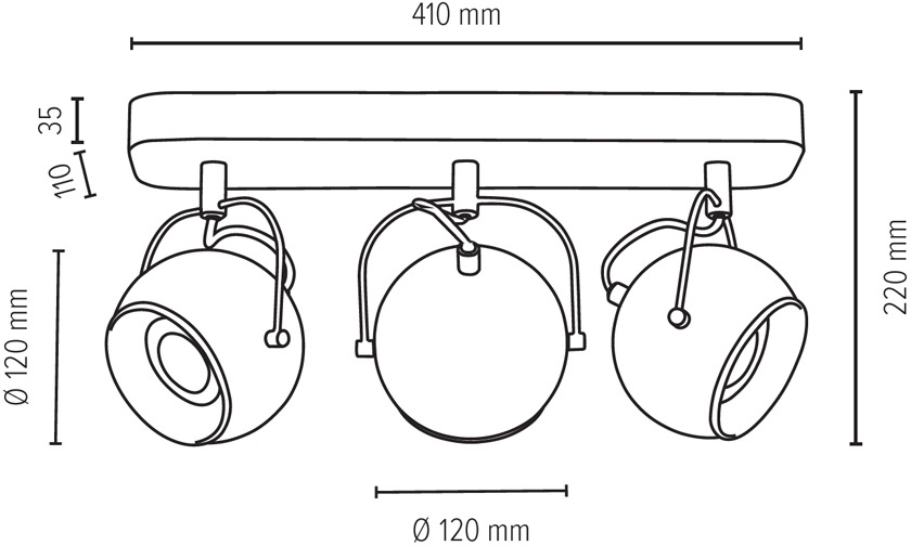 Light Spotköpfe »BALL 3 3 austauschbare | flammig-flammig, Jahren SPOT LED-Leuchtmittel, Deckenleuchte Garantie CONCRETE«, bewegliche mit online XXL kaufen Inklusive