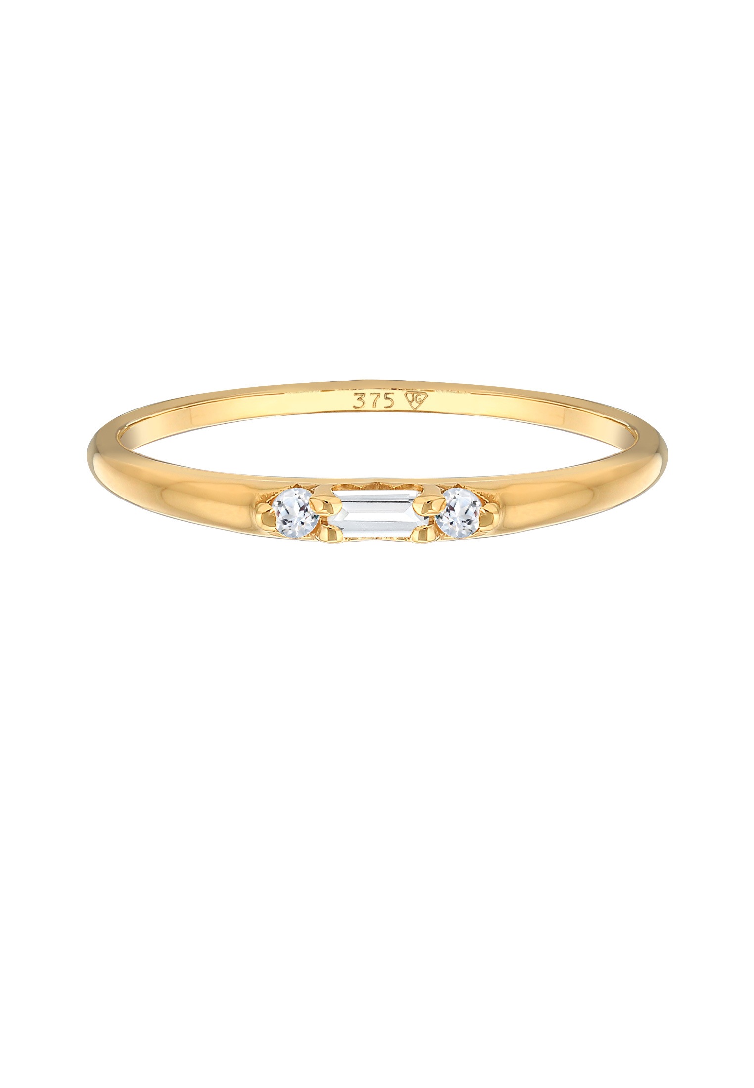 Elli Premium Silberring »Ring Topas Baguette Verlobung 375 Gelbgold«