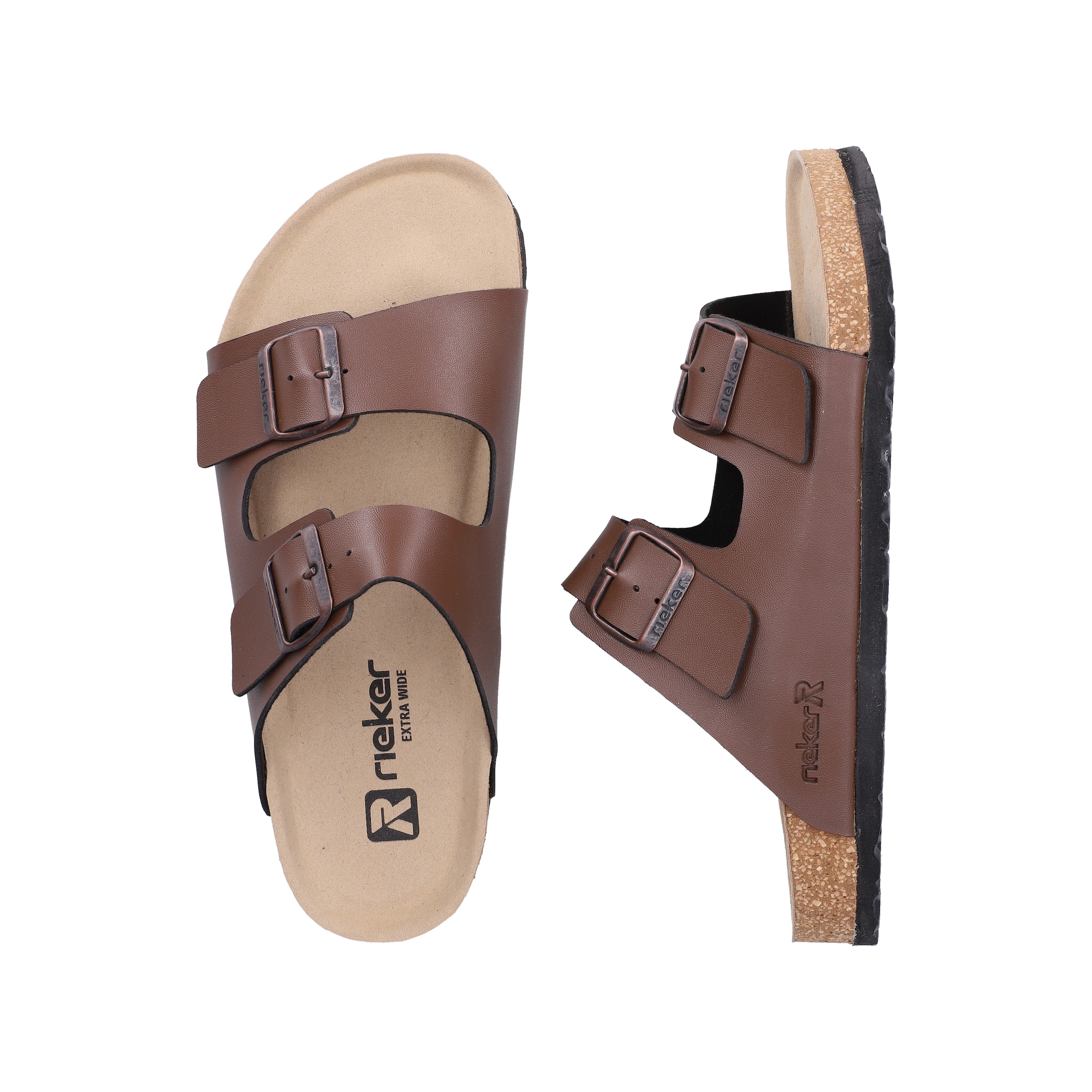 Rieker Pantolette  Sommerschuh, Schlappen, Hausschuh, mit zwei Schnallenverschlüsse