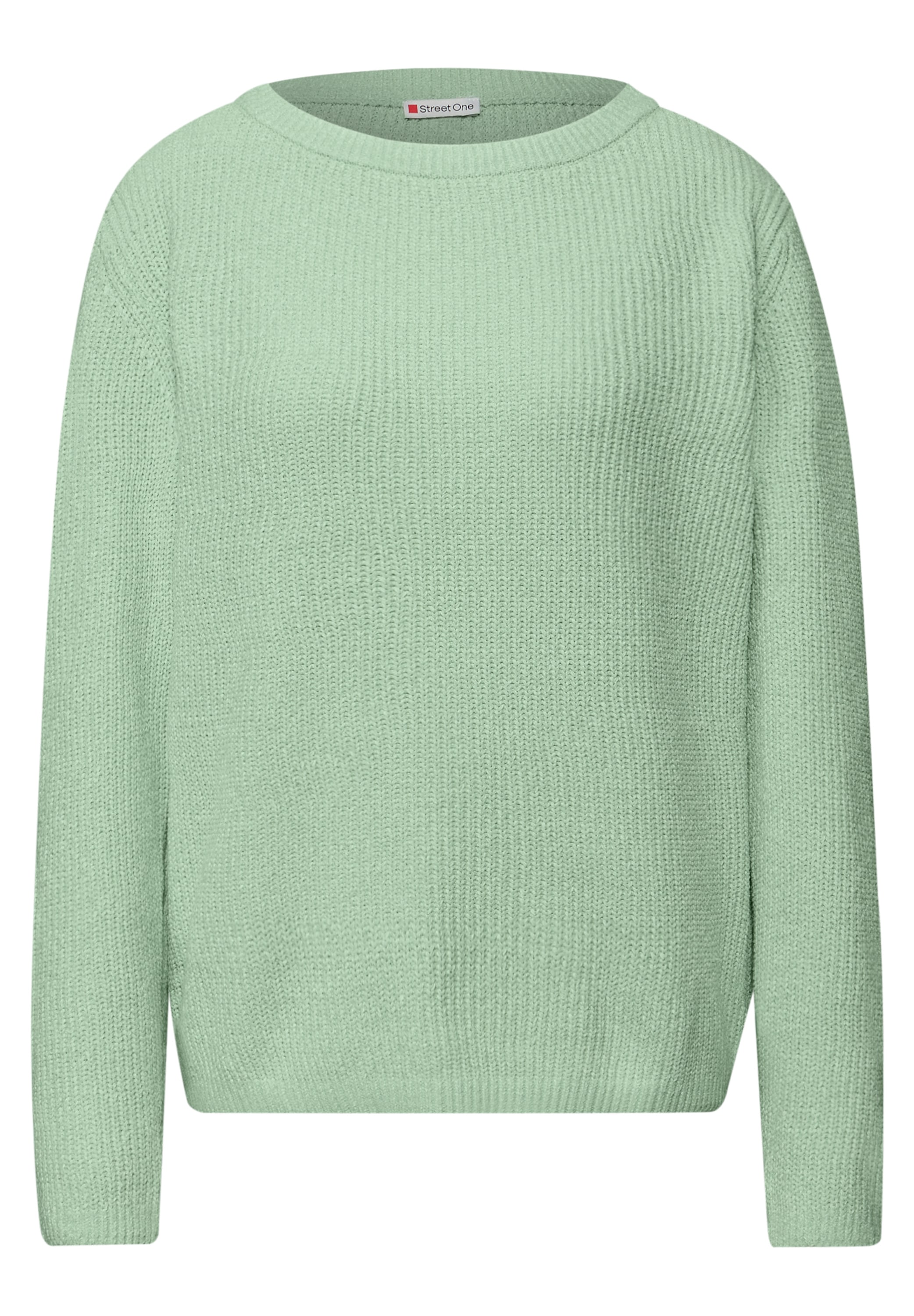 STREET ONE Strickpullover Chenille Pullover mit U-Boot-Auschnitt