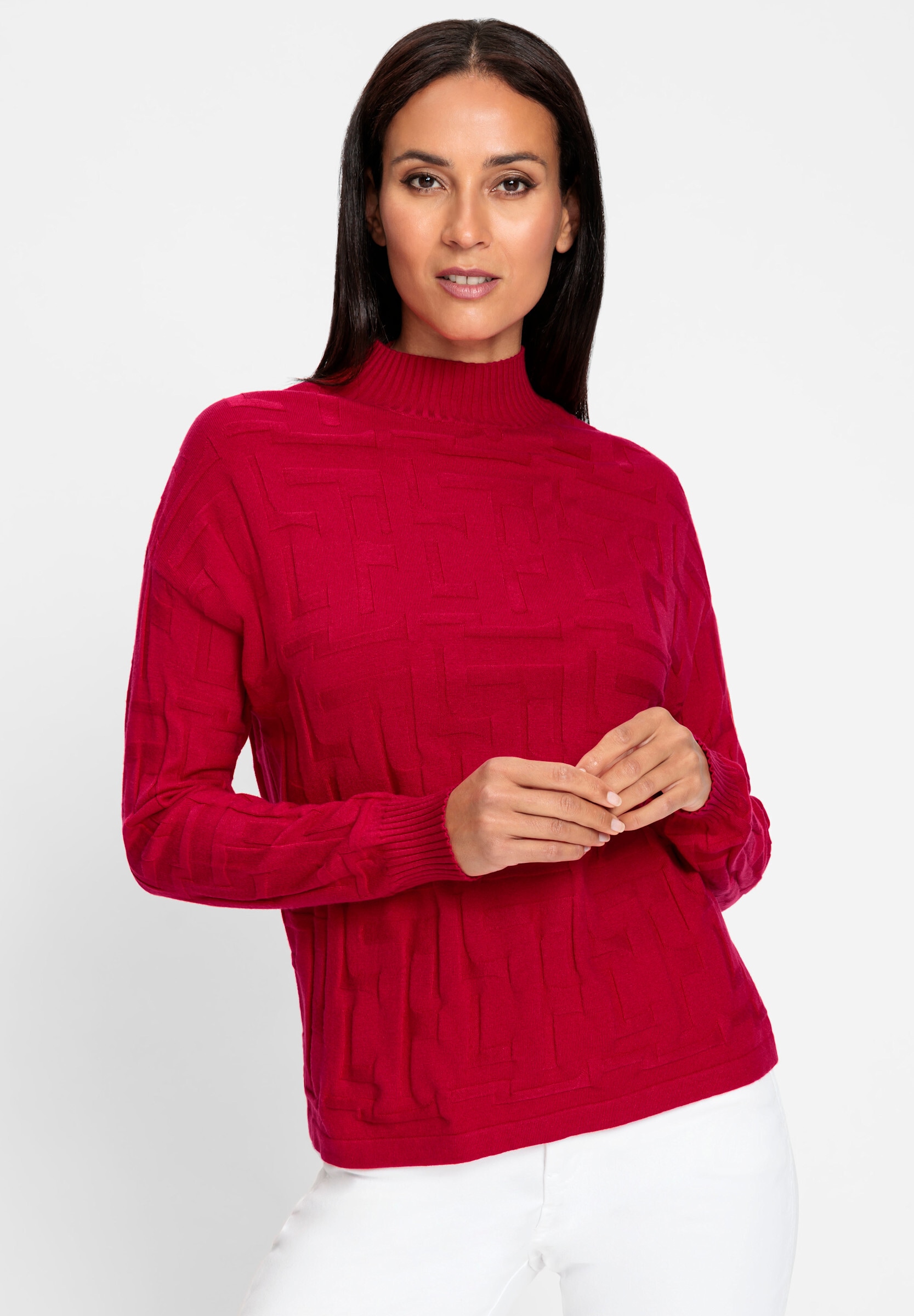 heine Strickpullover »Jacquard-Pullover Jacquardpullover in 3-D-Optik gemustert«