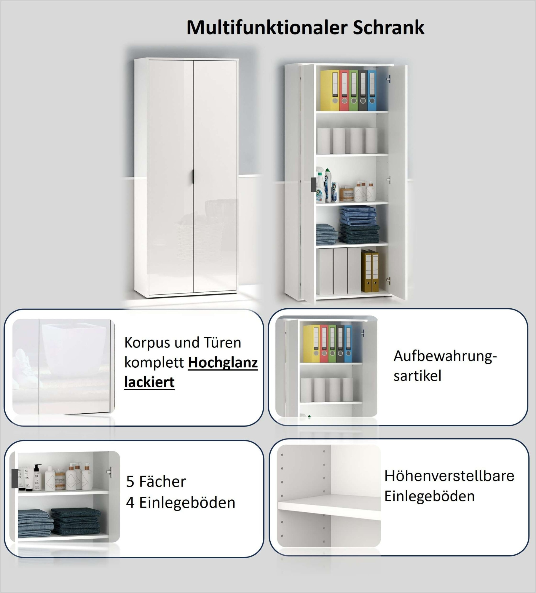 INOSIGN Mehrzweckschrank »Stauraumschrank , Breite 72,5 cm , Höhe 178 cm« 1 Stk. tlg.