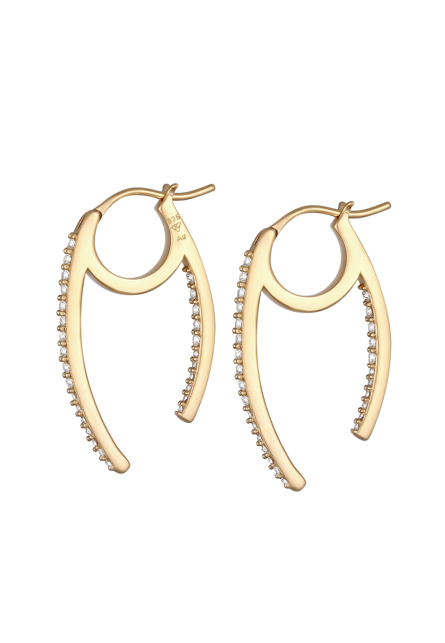 Elli Paar Creolen »Ohrringe Creolen Oval Kristalle Elegant 925 Silber«