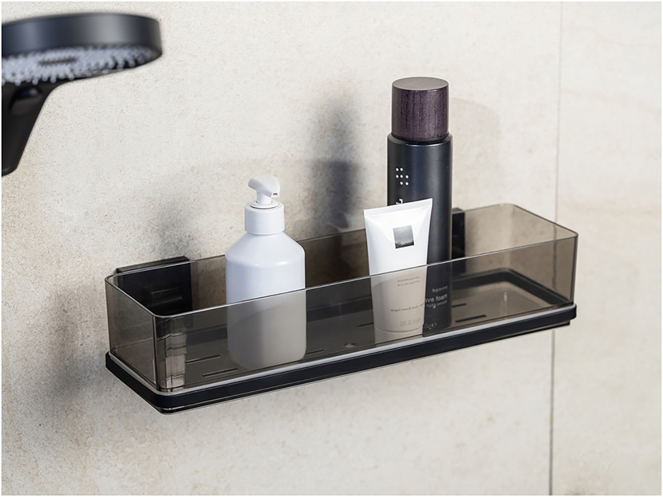 WENKO Duschablage »Vacuum-Loc® Modell Quadro«, aus Kunststoff, Edelstahl-Halterung, Befestigen ohne Bohren