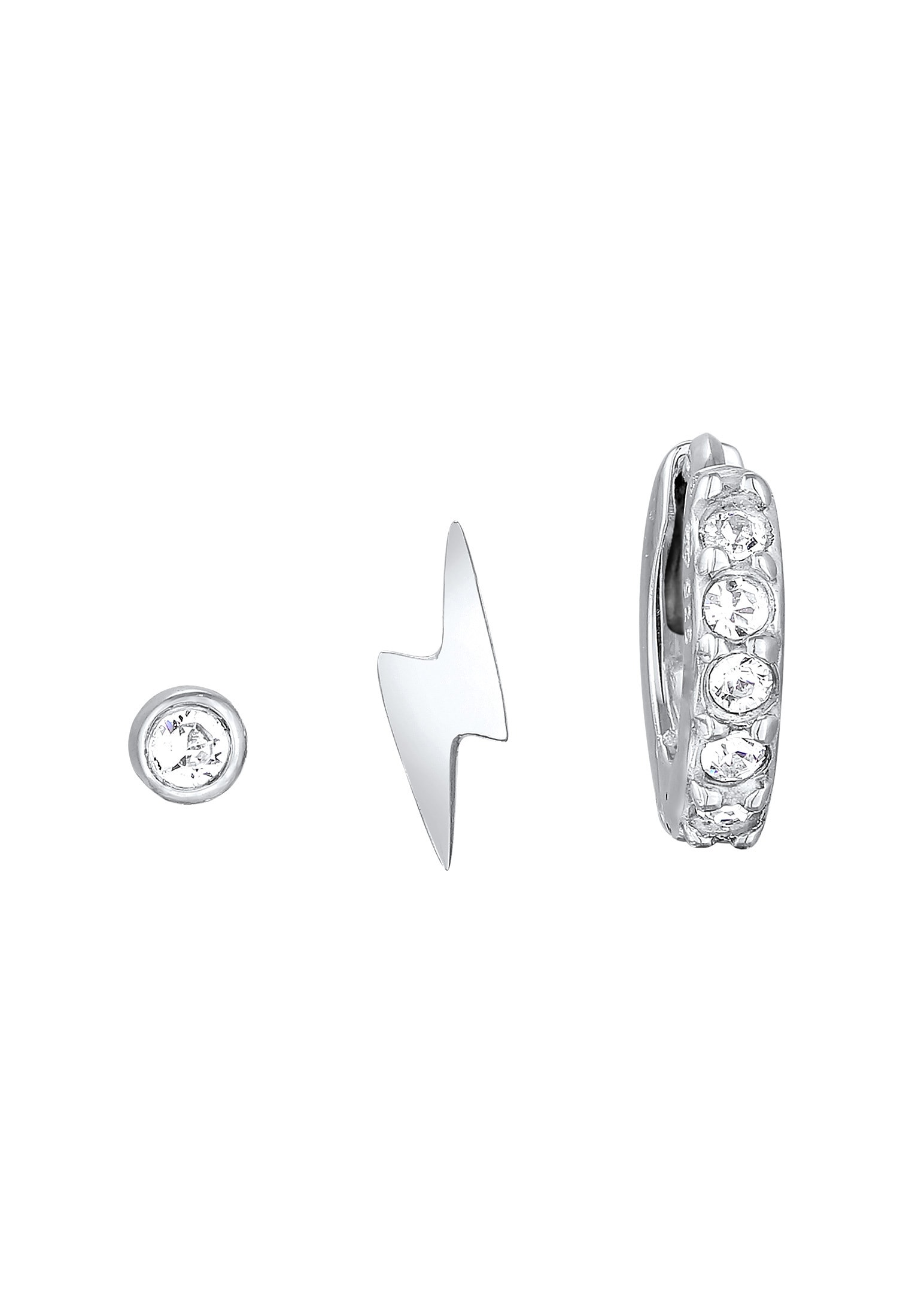 Elli Piercing-Set »Ohrringe Blitz Creole 3er Set 925 Silber, mit Kristallen von Swarovski®«