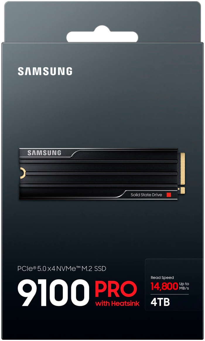 Samsung interne Gaming-SSD »9100 PRO Heatsink PCIe® 5.0 NVMe™ M.2 - 1 TB«, Anschluss PCI Express 5.0