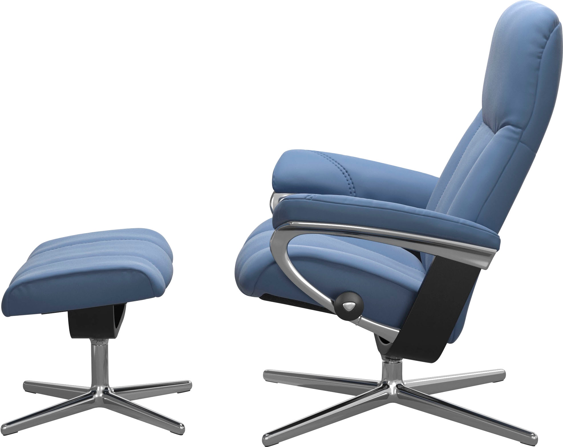 Stressless® Relaxsessel »Consul«, (Set, Relaxsessel mit Hocker), mit Hocker, mit Cross Base, Größe S, M & L, Holzakzent Schwarz