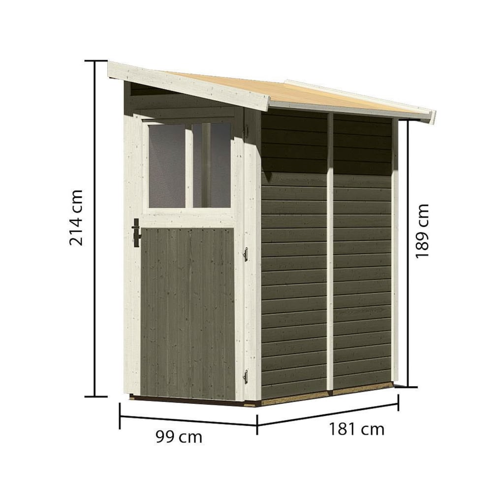 Karibu Gartenhaus »Geißberg«, naturbelassen oder terragrau