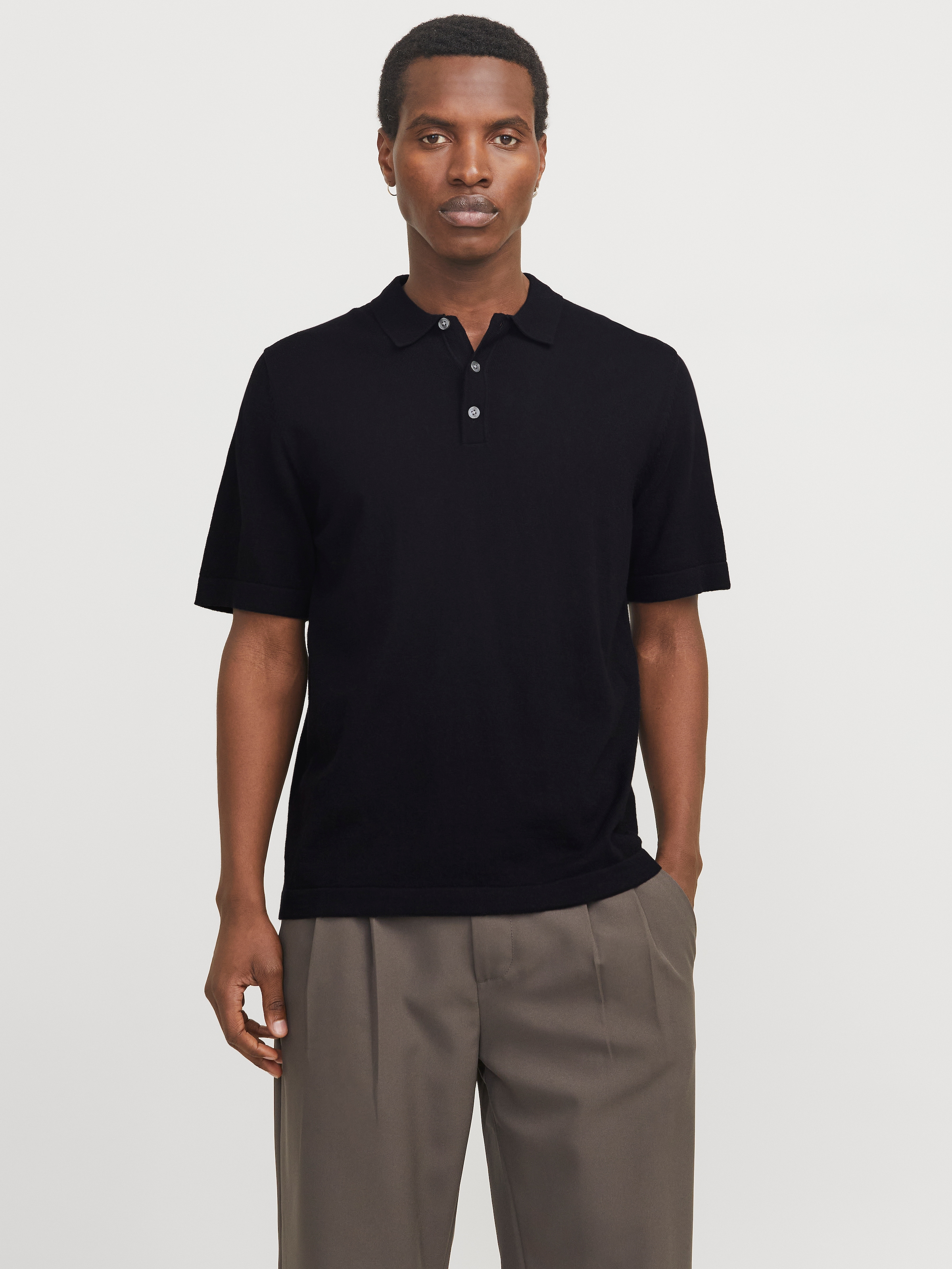 Jack & Jones Kurzarmpullover »JJEEMIL KNIT RELAXED POLO SS SN« mit Polo Kragen