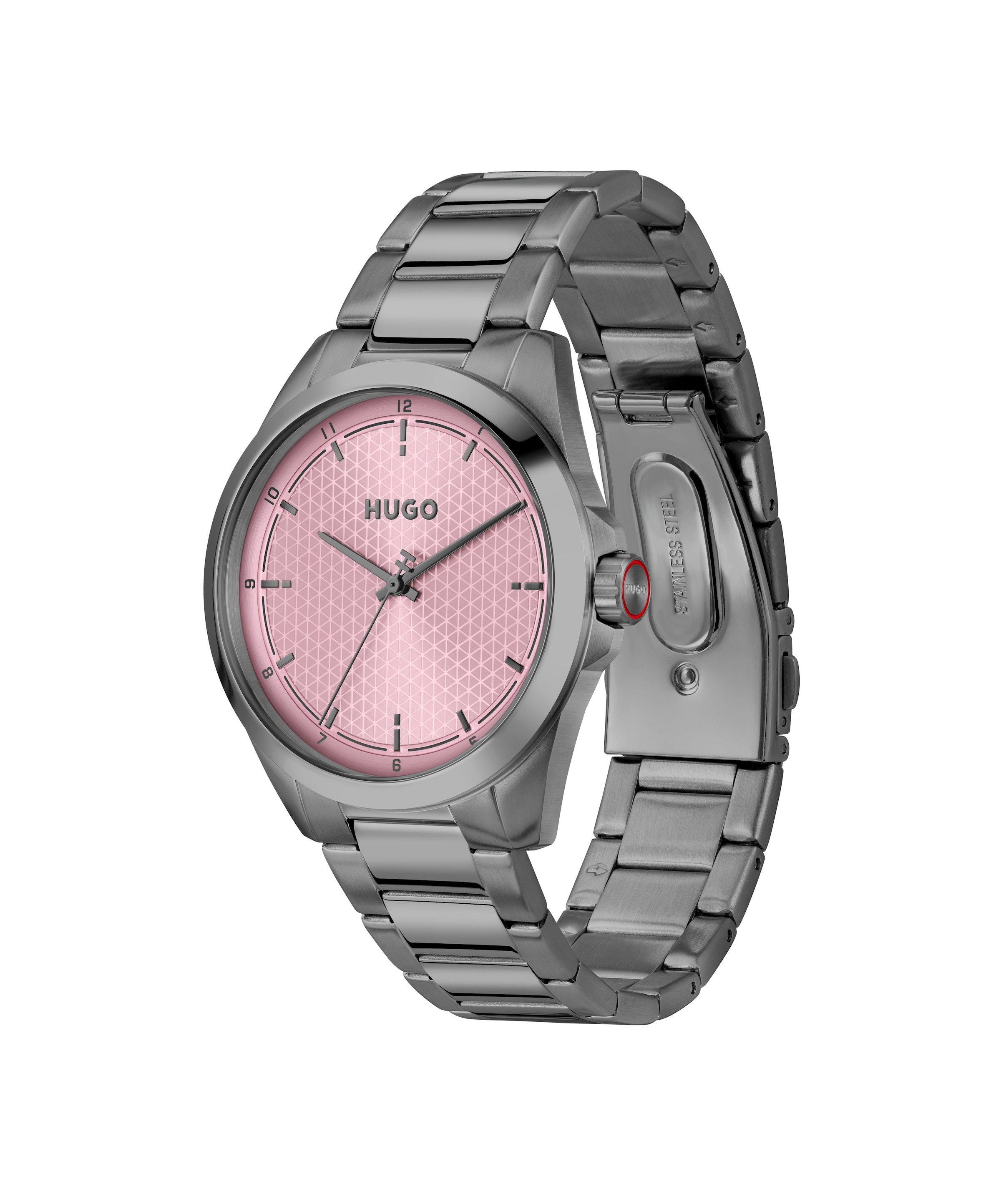 HUGO Quarzuhr »#SEAM« Armbanduhr, Herrenuhr, Edelstahlarmband, analog