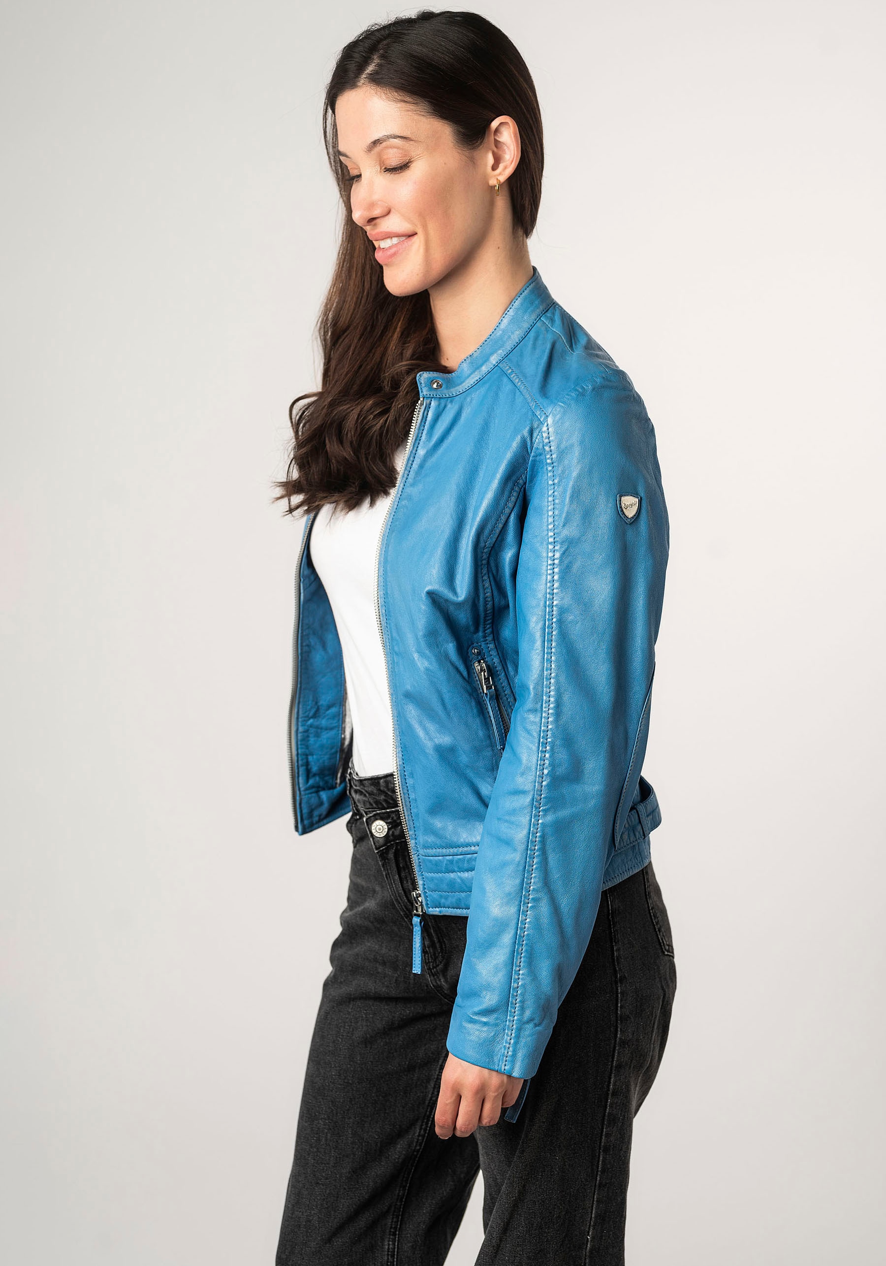 Mauritius Lederjacke »MWFilla«, mit kleinem Stehkragen