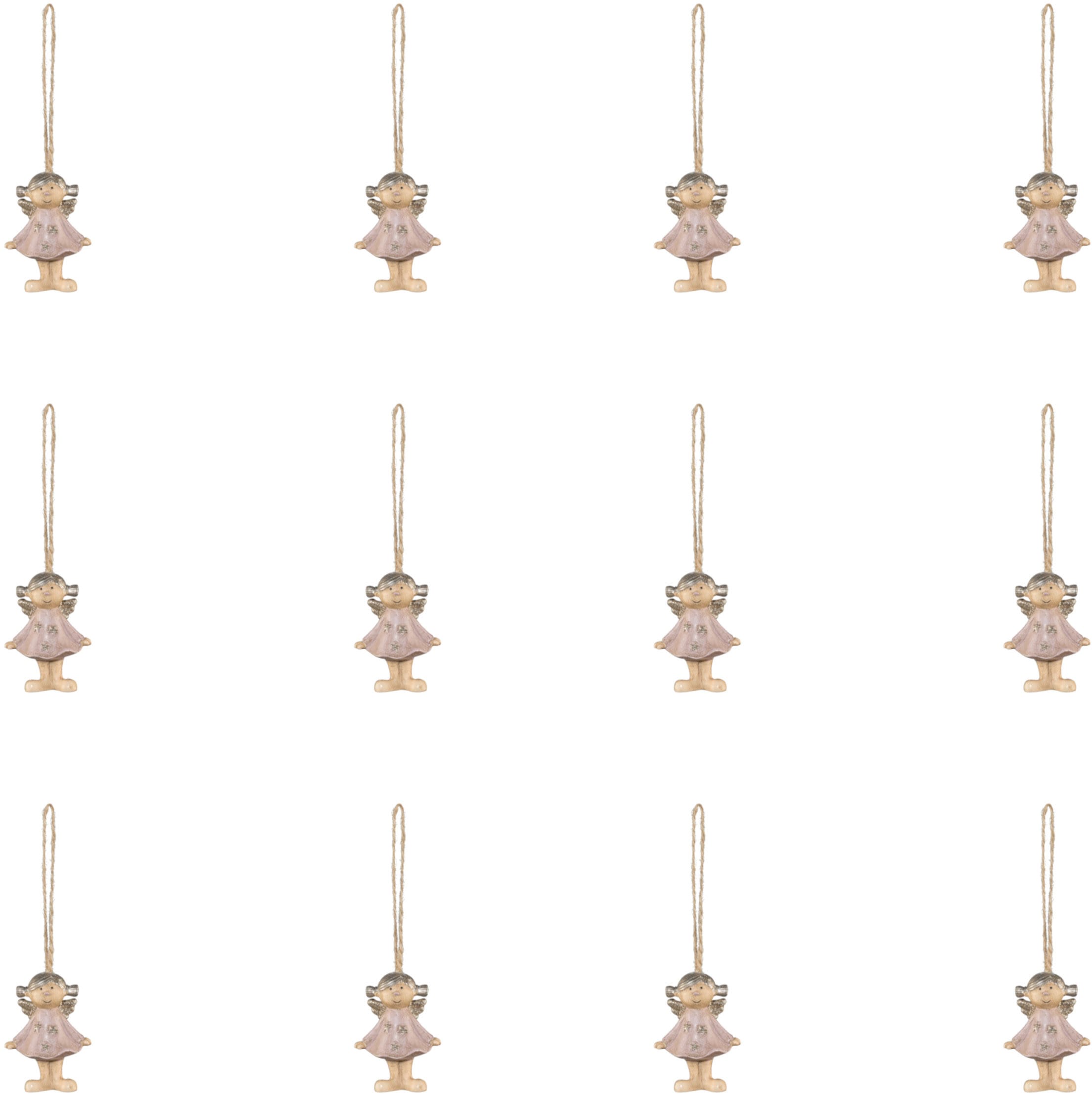Creativ deco Baumbehang »Weihnachtsdeko, Christbaumschmuck«, (12 St.), Engel, mit liebevollen Details