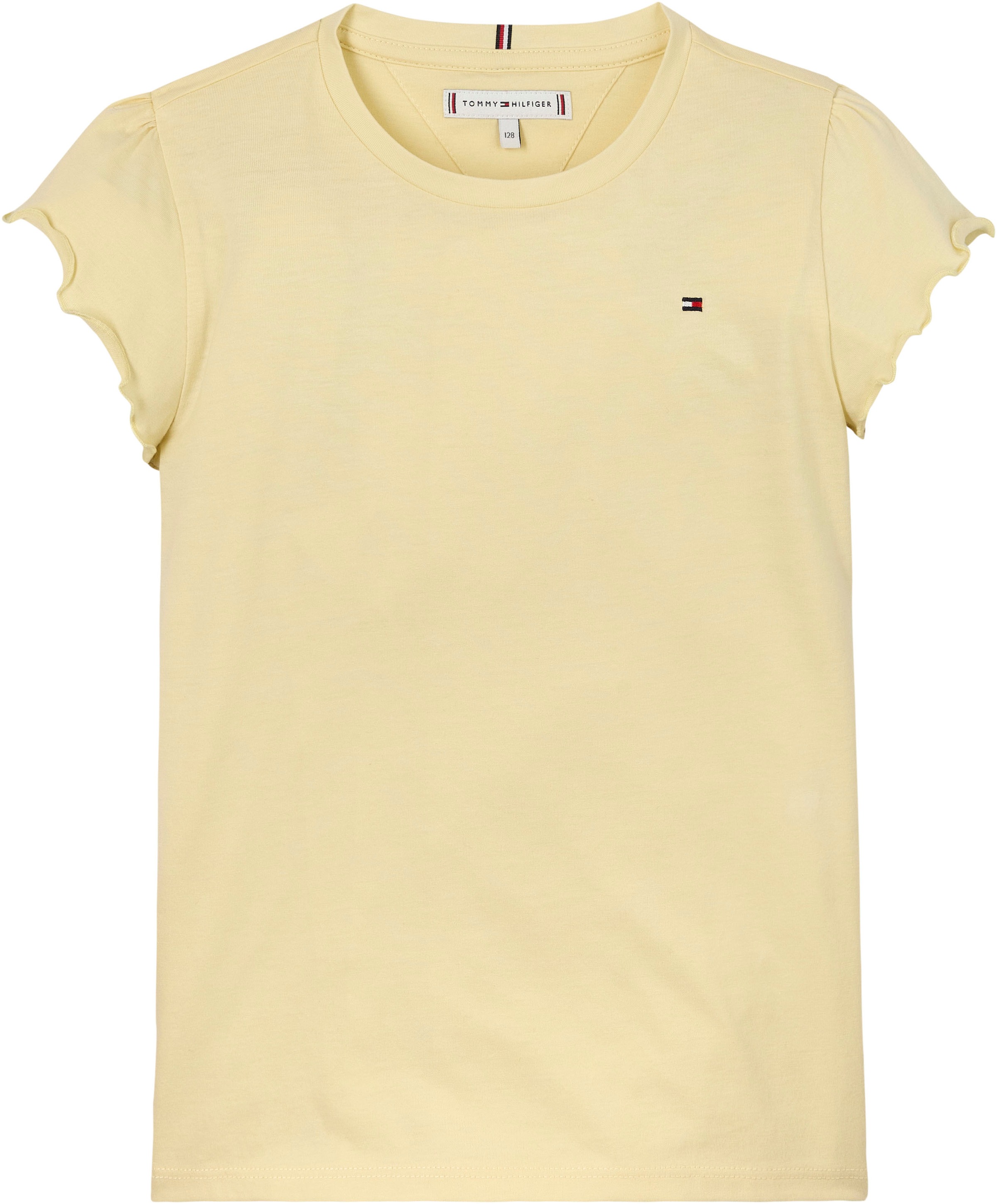 Tommy Hilfiger T-Shirt »ESSENTIAL RUFFLE SLEEVE TOP«, mit gewelltem Ärmelabschluss