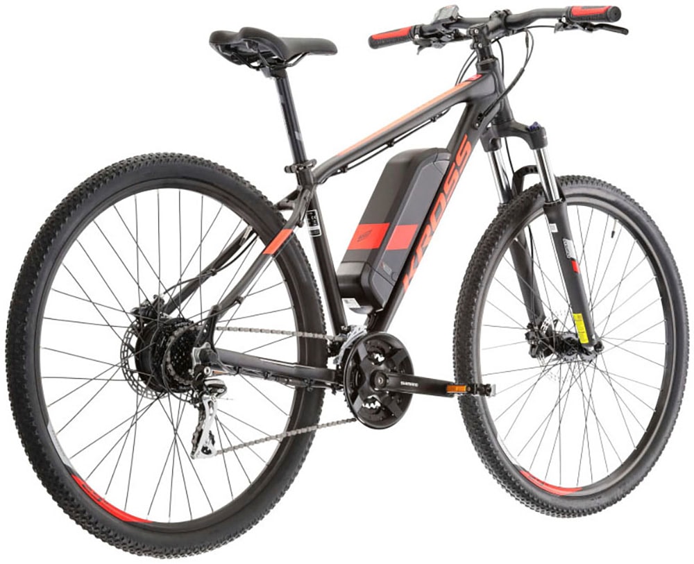Kross E-Bike »E-MTB Hexagon Boost 1.0 522 29 Zoll schwarz«, 24 Gang, Shimano, ACERA M3020, Heckmotor 250 W, Pedelec, Elektrofahrrad für Damen und Herren