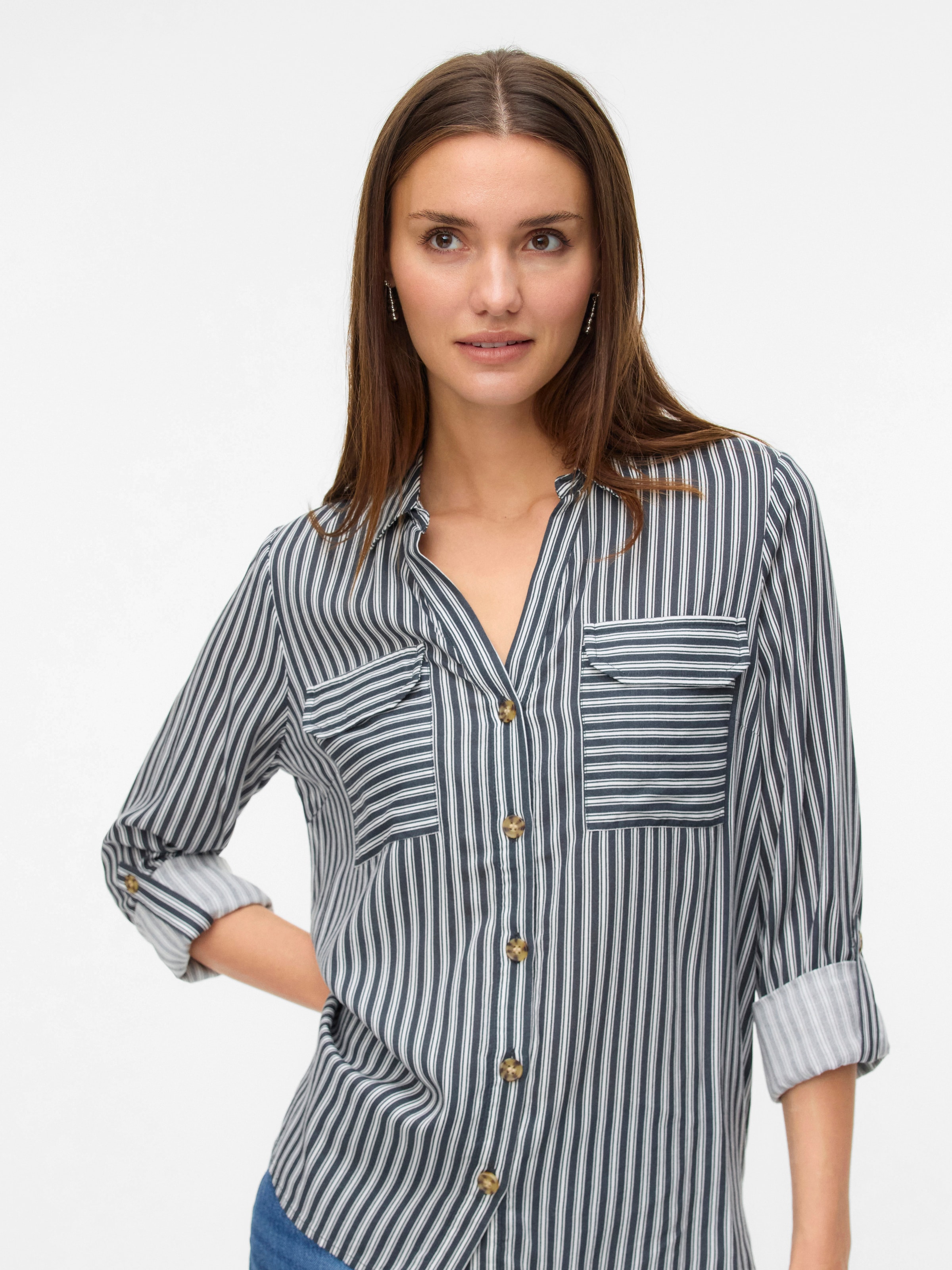 Vero Moda Hemdbluse »VMBUMPY L/S SHIRT NEW WVN GA NOOS« Viskose, regular fit