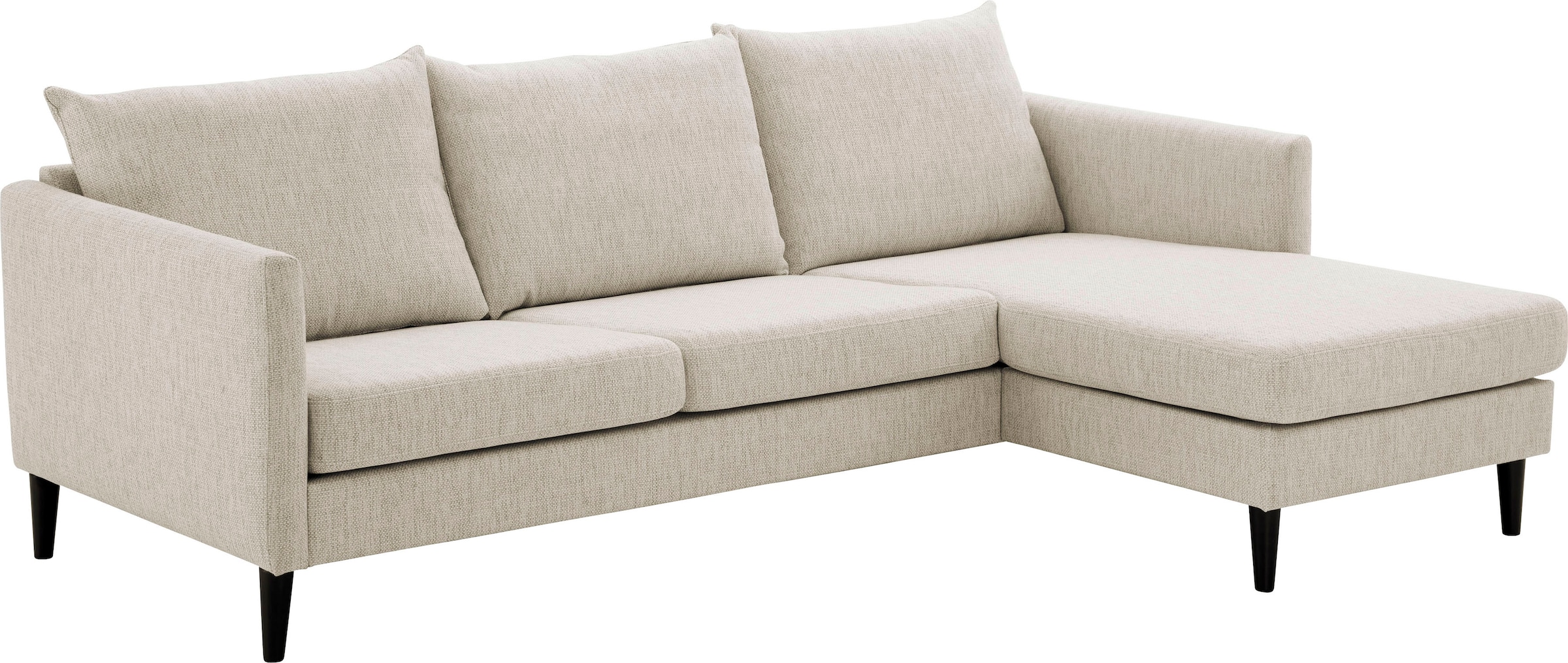 ATLANTIC home collection Ecksofa »Rekvik L-Form« mit Wellenunterfederung, Ottomane beidseitig montierbar