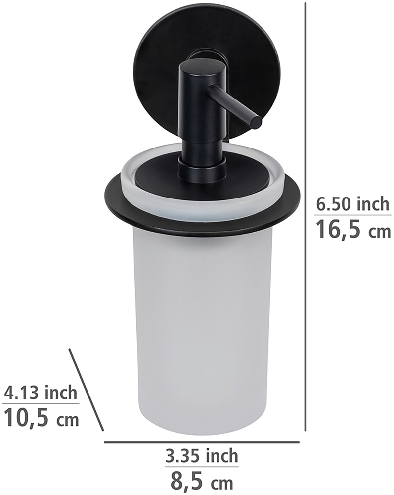 WENKO Seifenspender »Turbo-Loc® Modell Bivio«, Befestigen ohne Bohren, Aluminium-Halterung, 150 ml