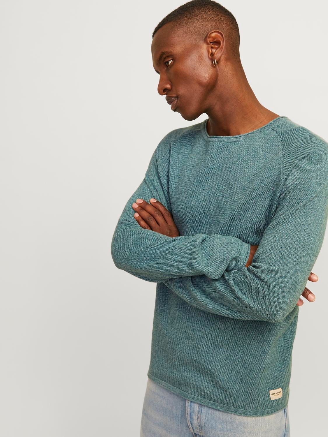 Jack & Jones Rundhalspullover »JJEHILL KNIT CREW NECK NOOS«, aus Strukturstrick