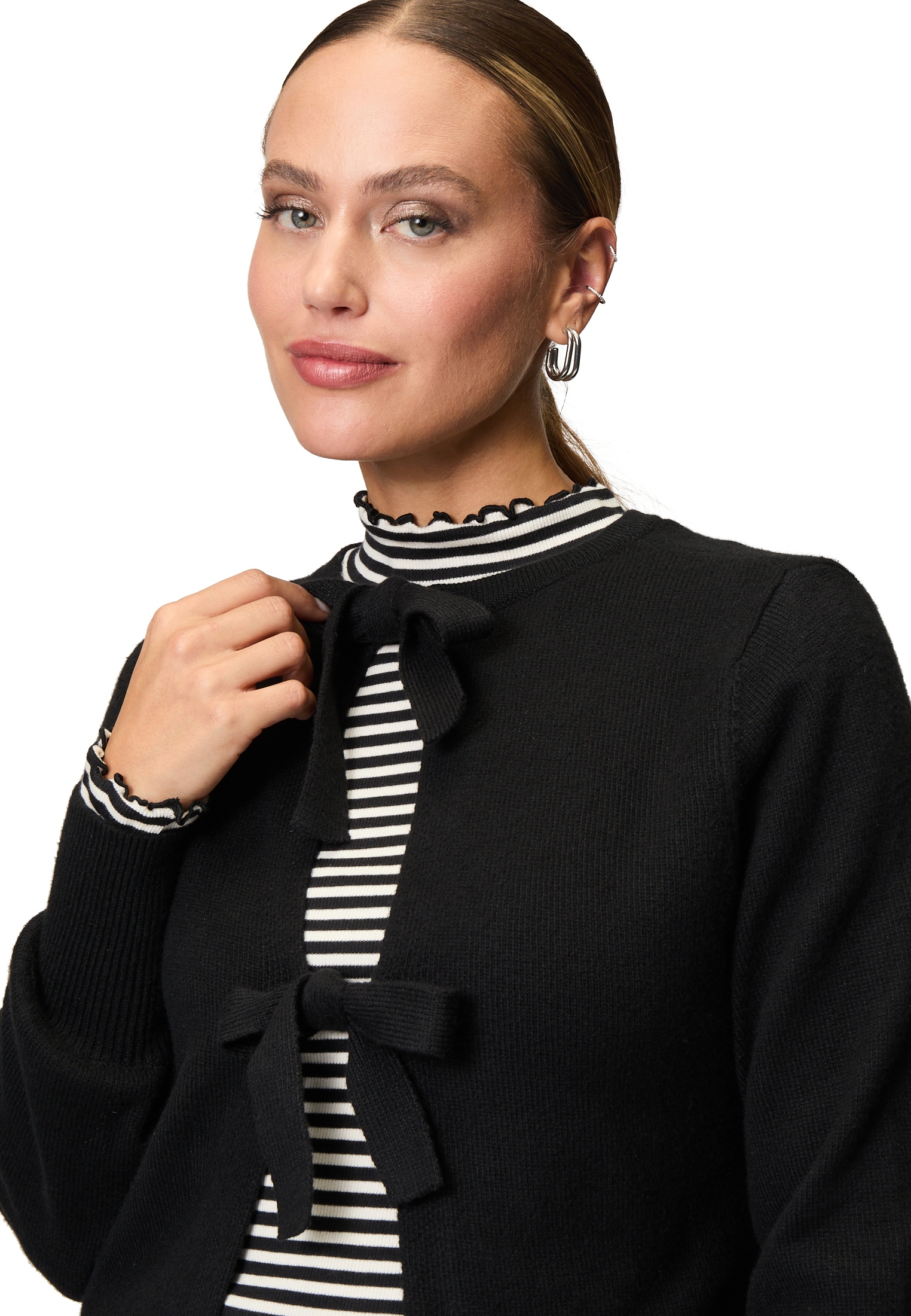 Zero Rundhalspullover »Pullover mit Schleifen«