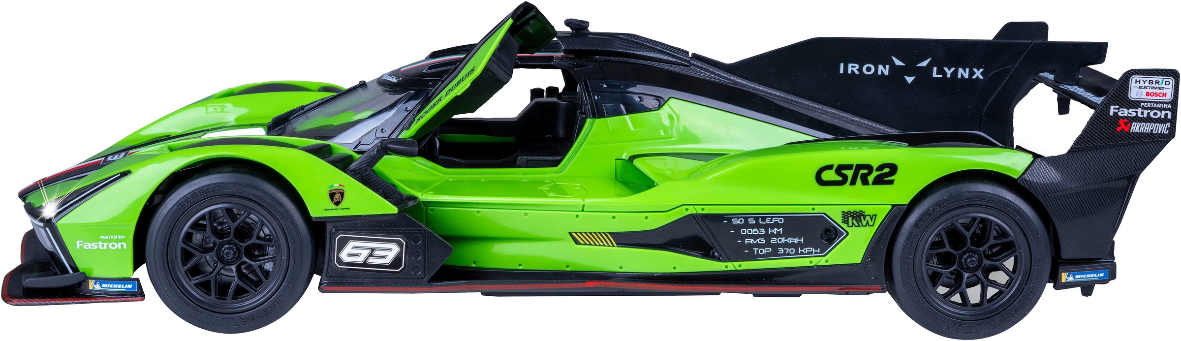 Jamara RC-Auto »Lamborghini SC63 LMDH 1:14 grün 2,4GHz«, mit LED Licht