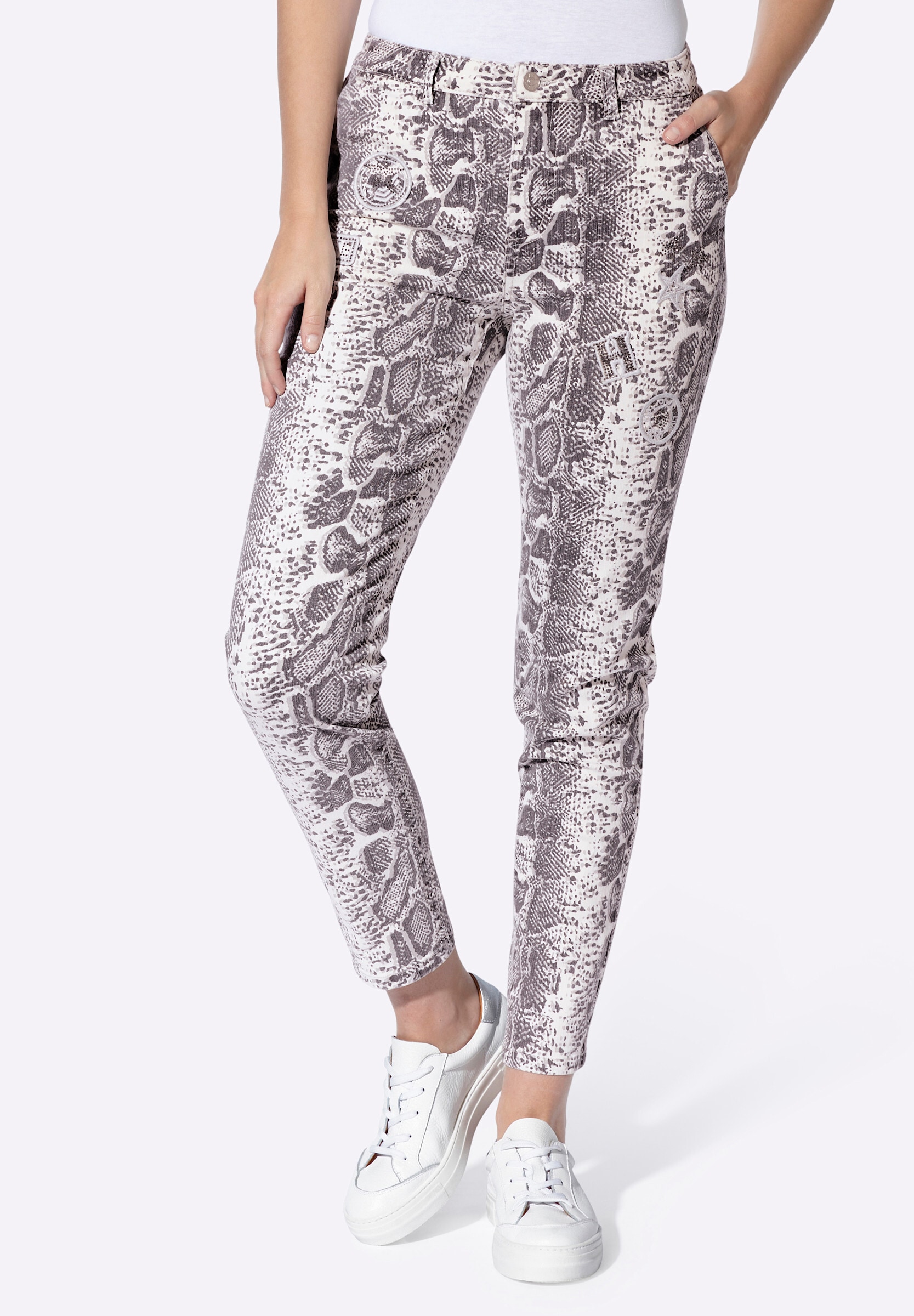 heine Stoffhose »Druckhose Druckhose mit Verzierungen«