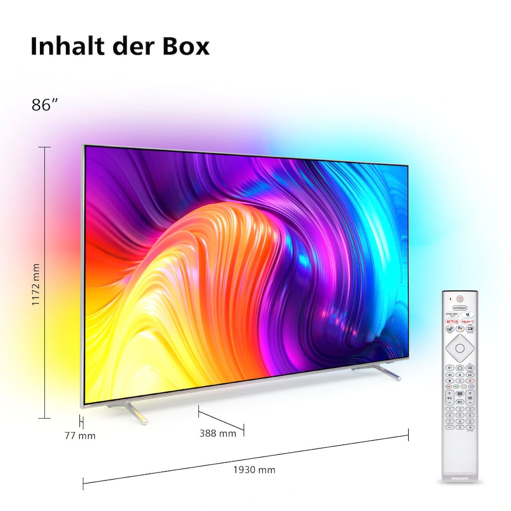 Philips LED-Fernseher »86PUS8807/12«, 217 cm/86 Zoll, 4K Ultra HD, Android TV-Smart-TV-Google TV