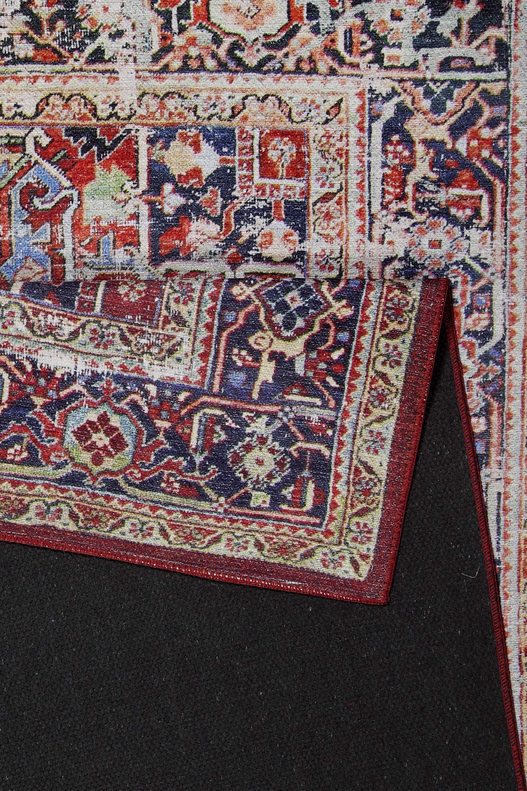 Homie Living Teppich »Como«, rechteckig, 6 mm Höhe, Kurzflor, Vintage, Orient, gewebt, Wohnzimmer, Schlafzimmer, waschbar