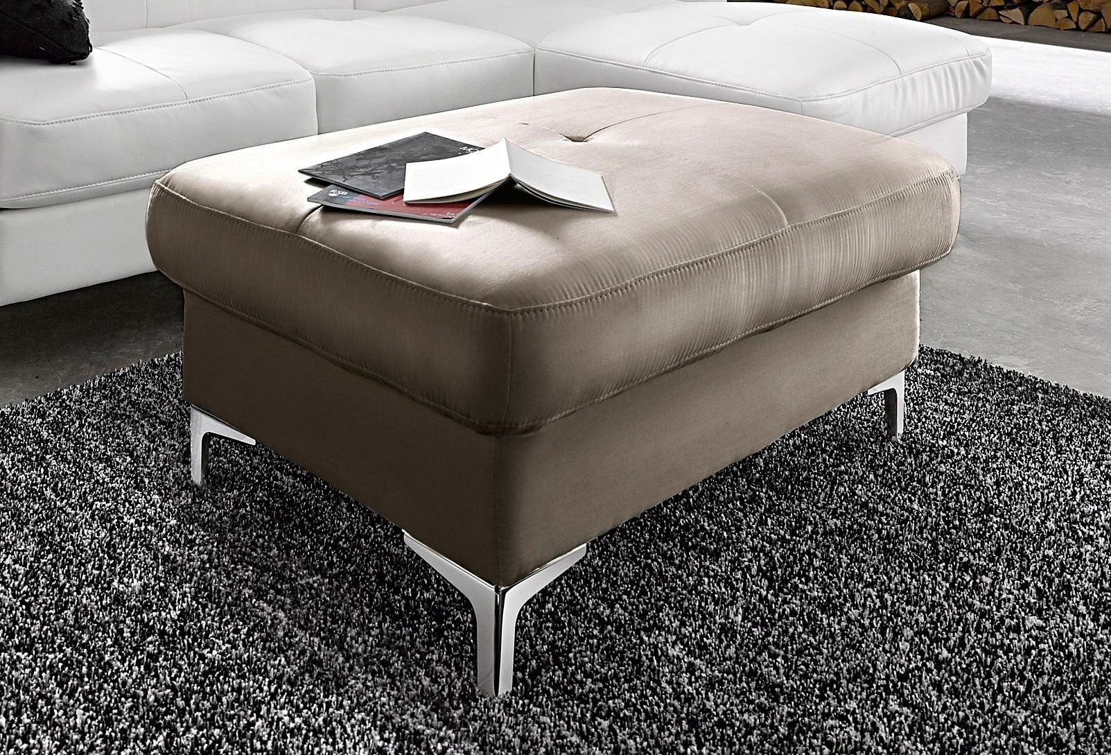 COTTA Polstergarnitur »Sammy L-Form«, (Set), Set bestehend aus: Ecksofa mit Kopfteilverstellung & Hocker