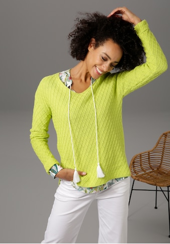 Aniston CASUAL V-Ausschnitt-Pullover, im trendigen Mustermix kaufen