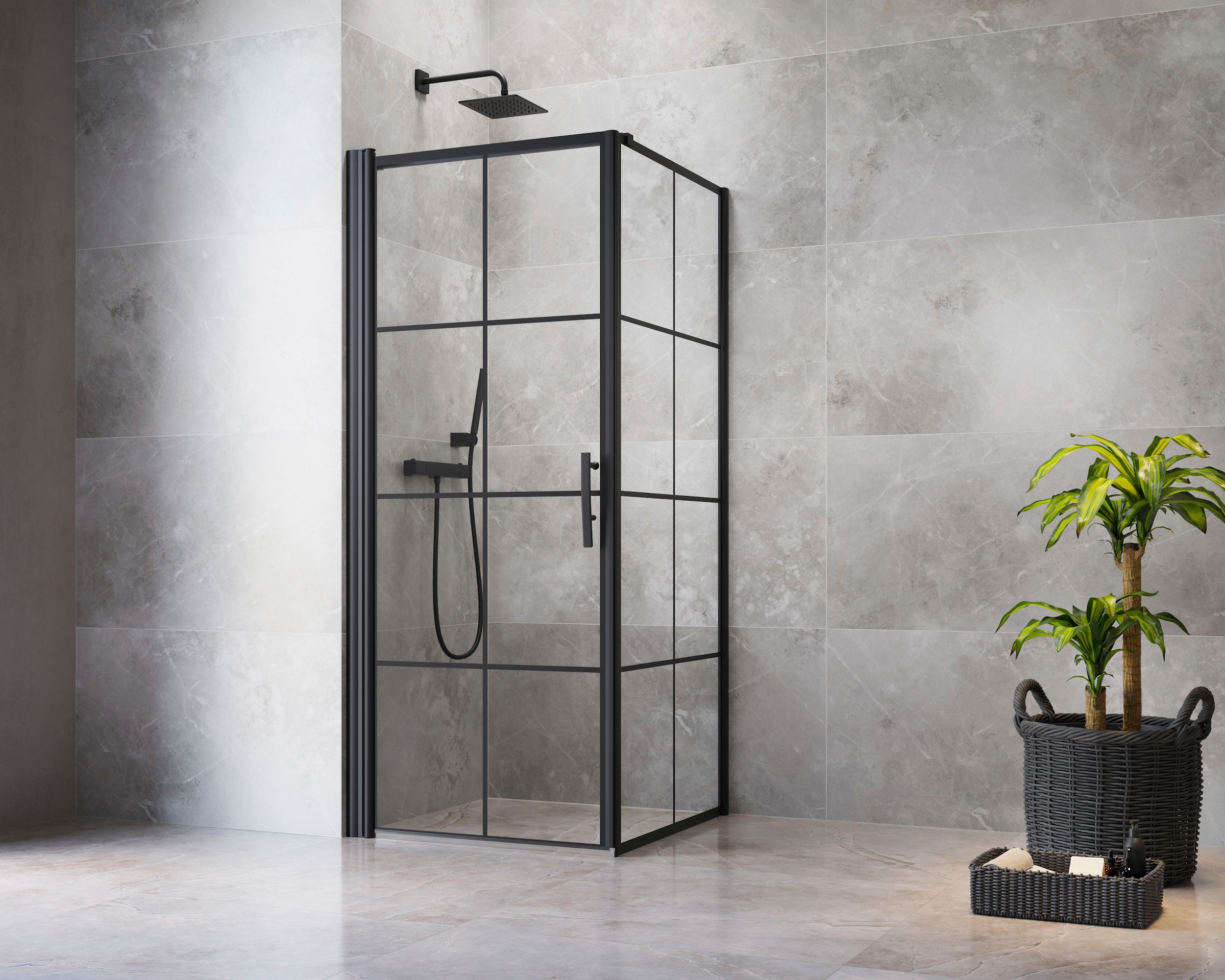 maw by GEO Eckdusche »Bl4ckline« Antikalk-Beschichtung