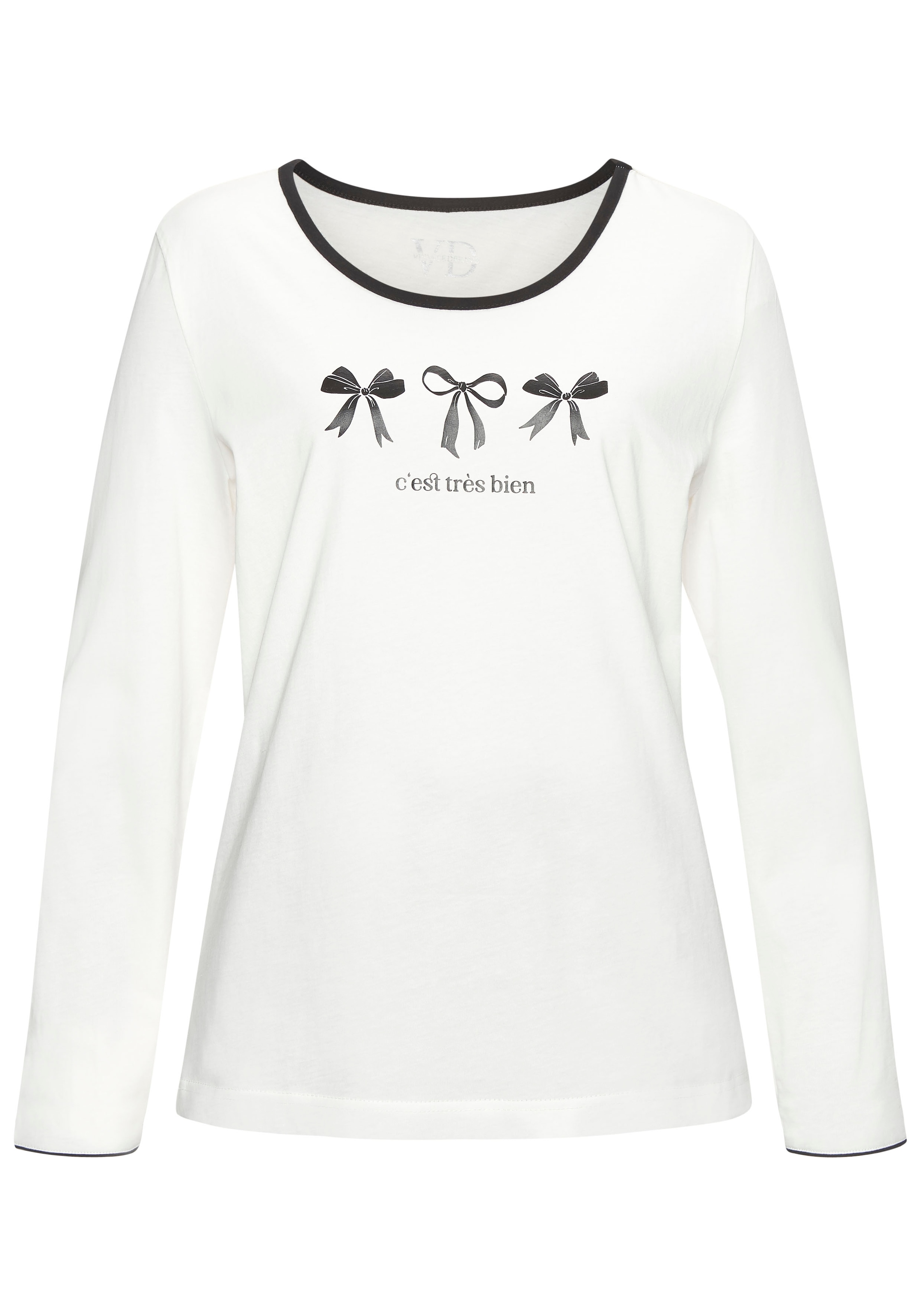 Vivance Dreams Pyjama Set, 2 tlg. mit süßem Schleifenmuster