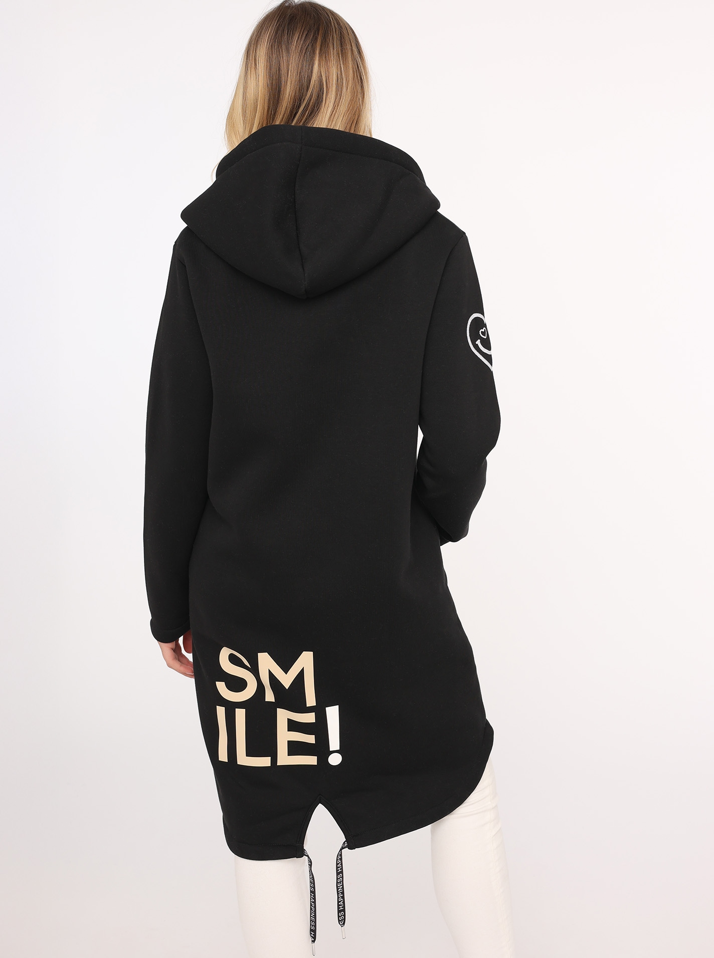 Zwillingsherz Jerseymantel »"Alissa"«, mit Kapuze und SMILE Print