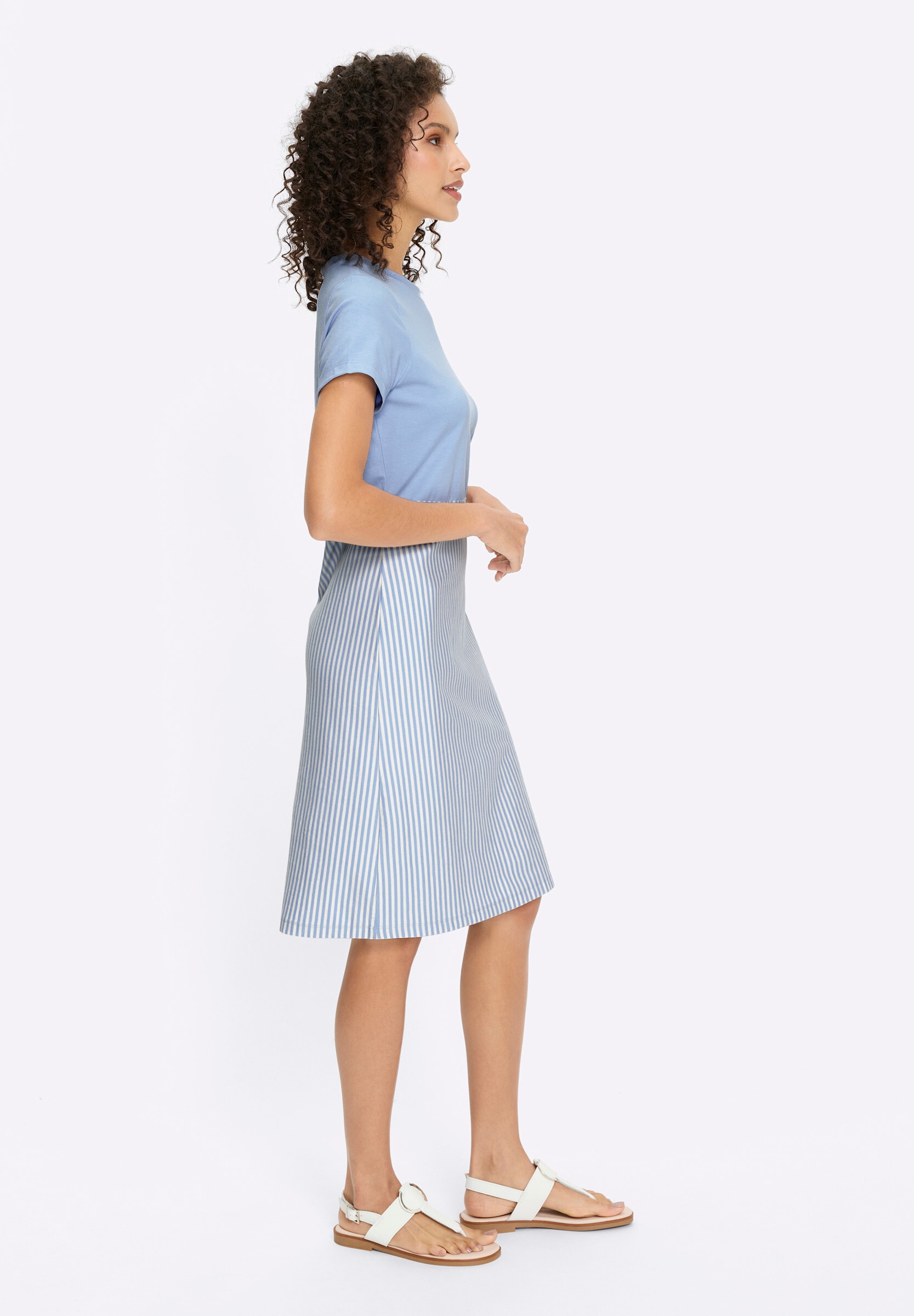 heine Sommerkleid »Jersey-Kleid Jerseykleid mit Streifenmuster« Ohne Taschen