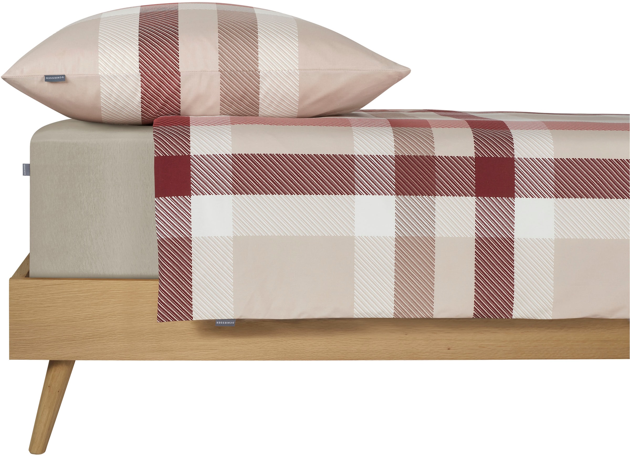 Schiesser Bettwäsche »Kris aus weicher Baumwolle mit markanten Karos«, Made in Green