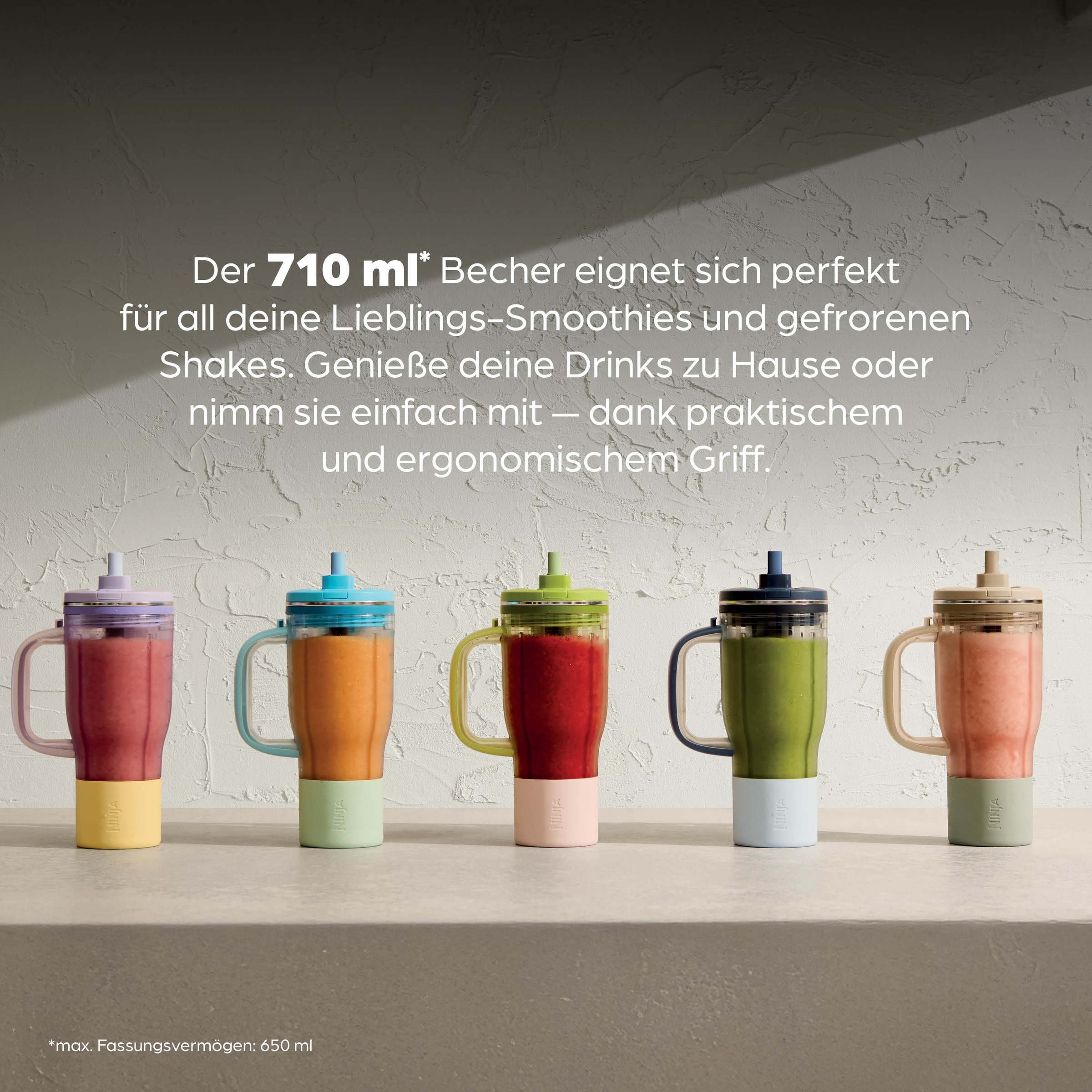 NINJA Zerkleinerer »BlendBoss To-Go-Becher-Mixer - stone/mint DB351EUST« 1100 W Auto-iQ-Technologie, Zerkleinert alles eiskalt-  sogar  tiefgefrorenes