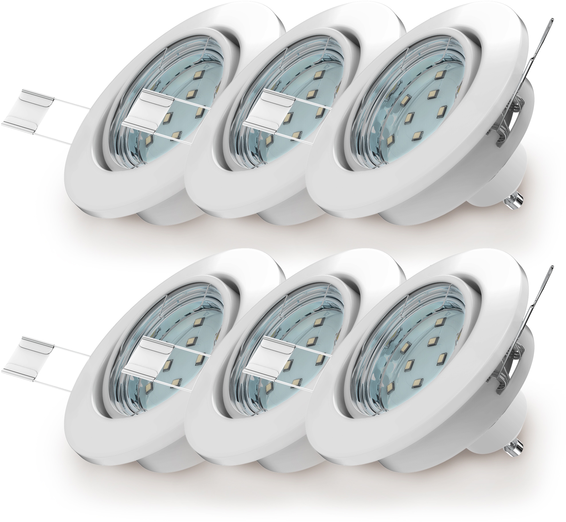 B.K.Licht LED Einbauleuchte »Hila«, online | SET LED kaufen weiß XXL Decken-Spot 3 mit 6er Einbaustrahler flammig-flammig, 6 schwenkbar GU10 Jahren Einbauspot Garantie