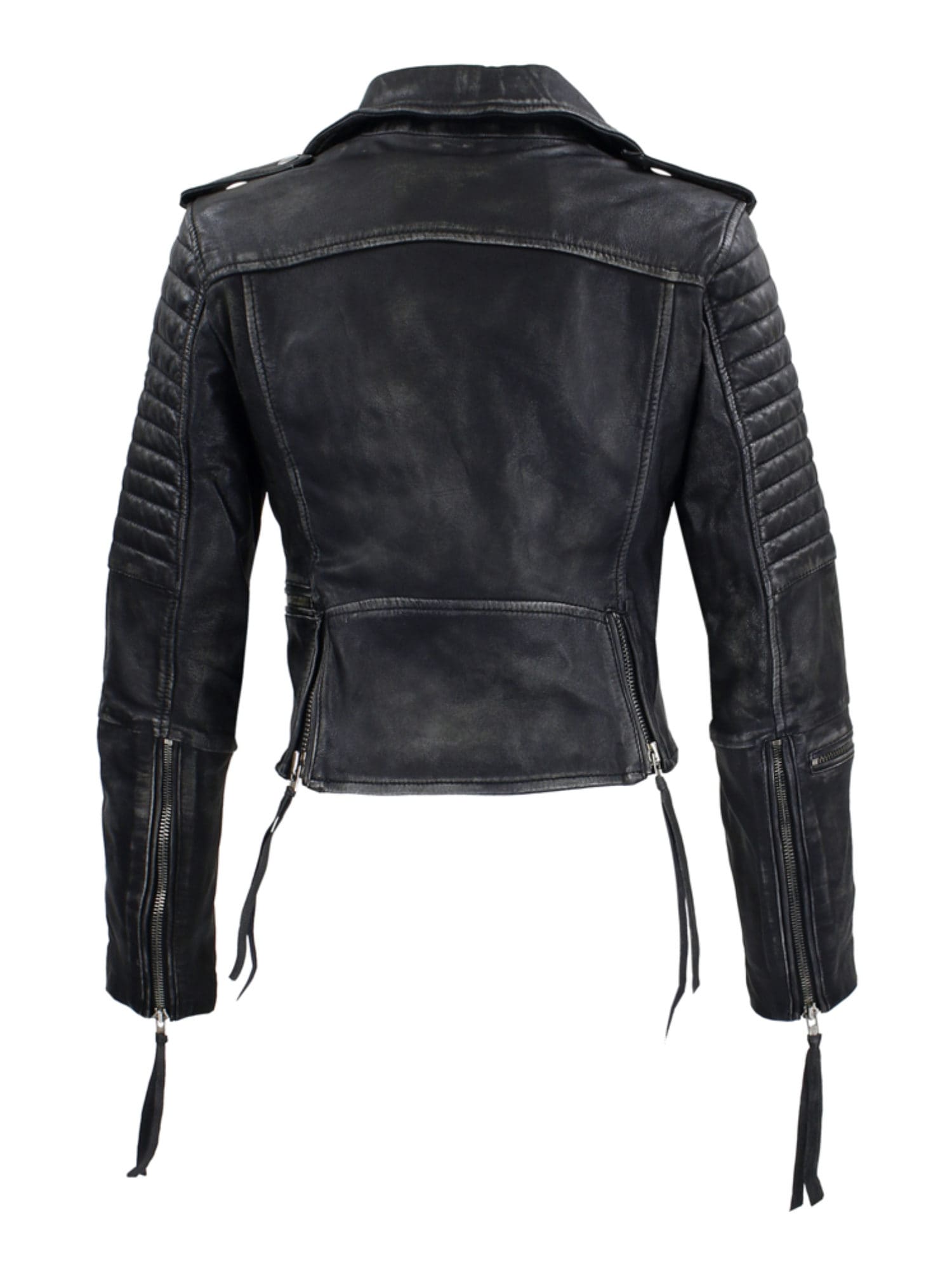 trueprodigy Lederjacke »Avril mit Waschung und Reißverschluss Details« ohne Kapuze