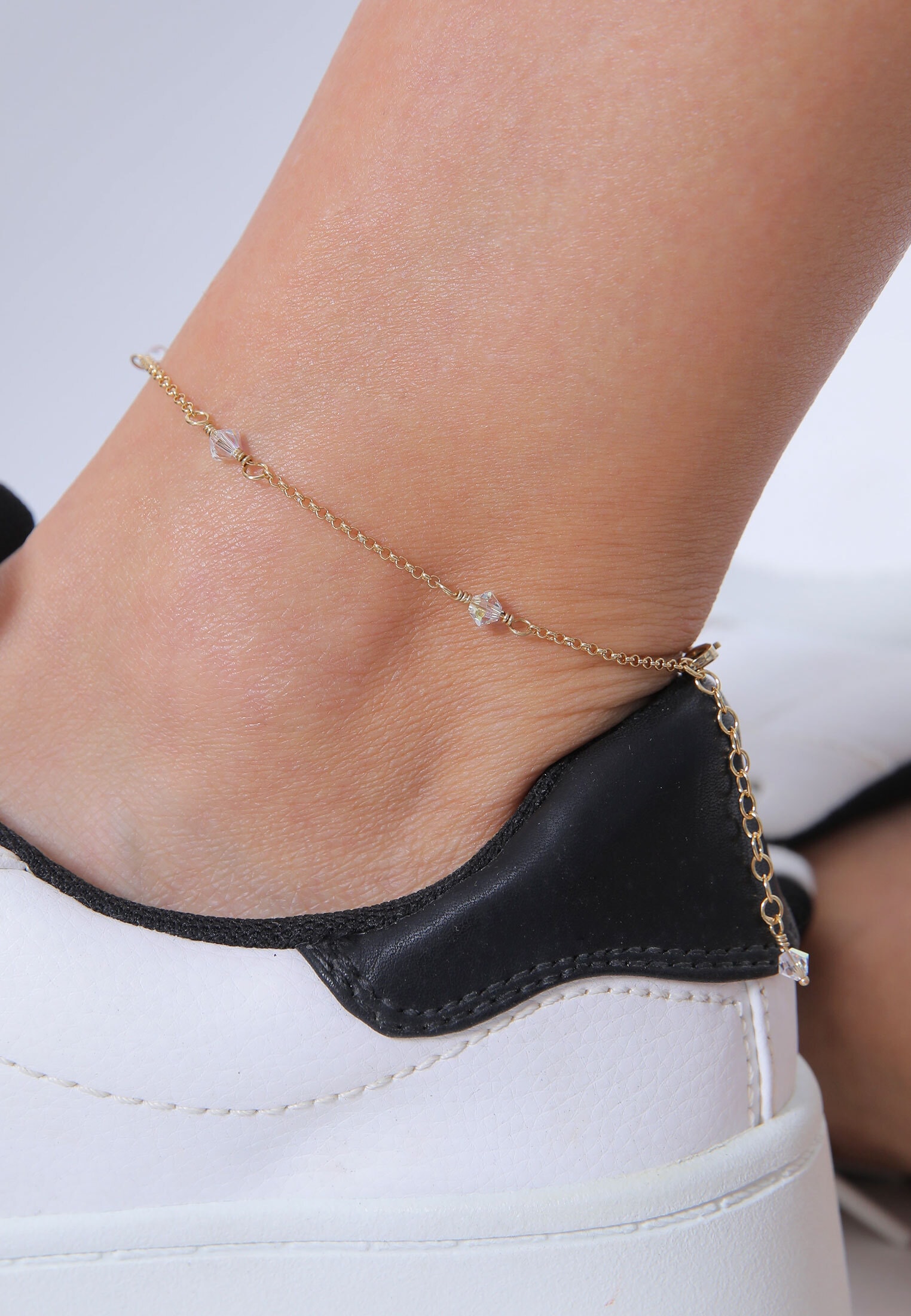 Elli Fußkette »Fußschmuck Klassiker Kristalle 925 Silber«